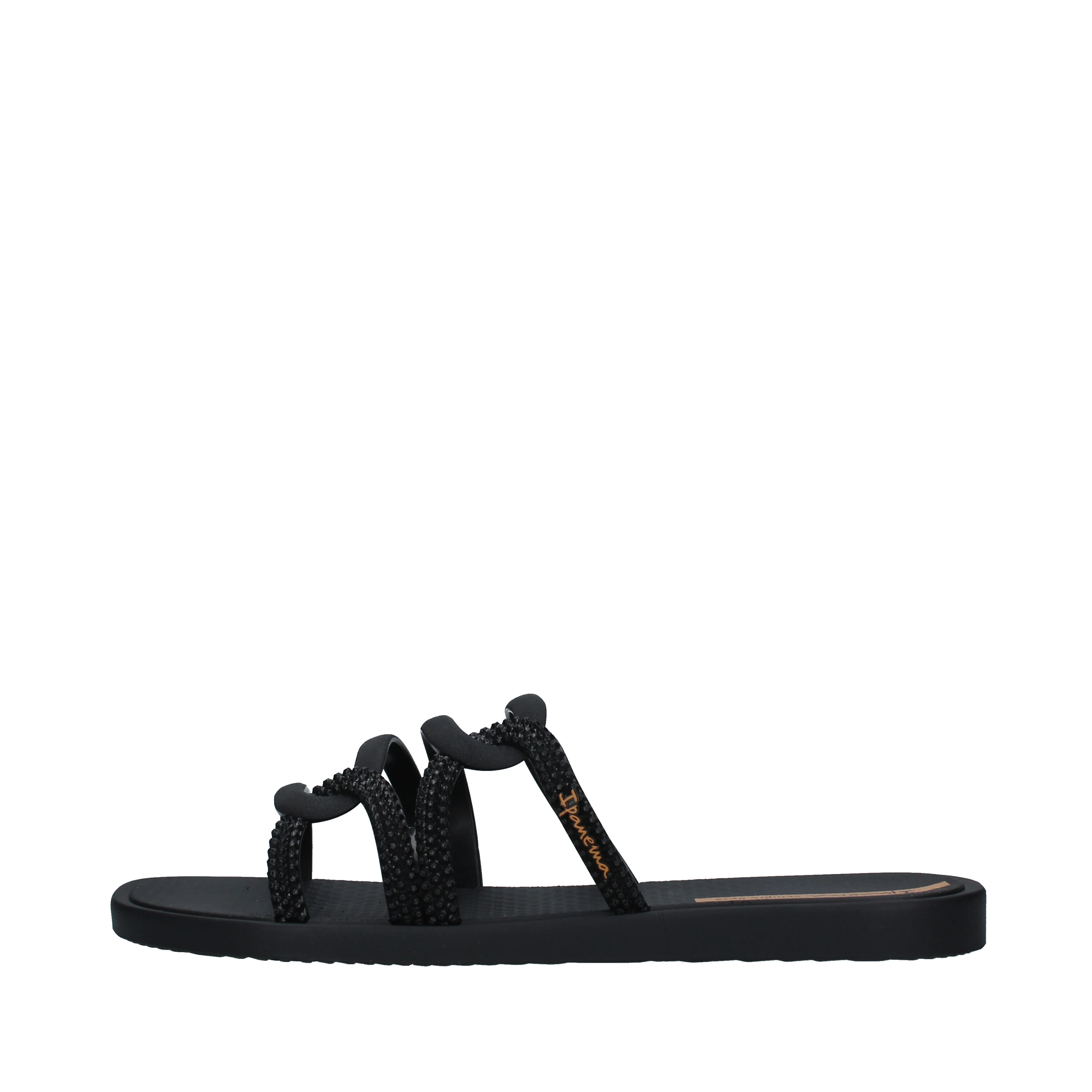 SANDALI CON INTRECCI SOLAR SLIDE DONNA NERO