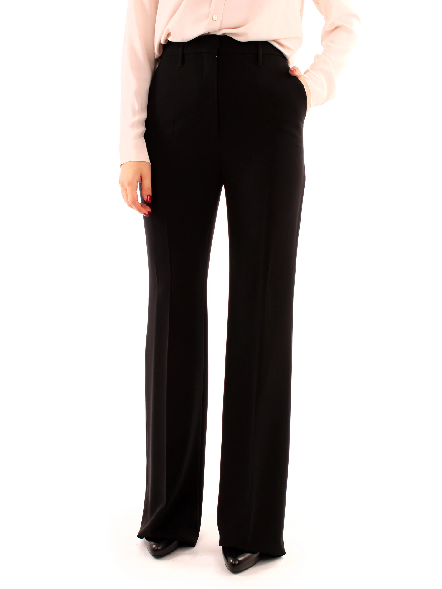 PANTALONI A ZAMPA CON TASCHE DONNA NERO