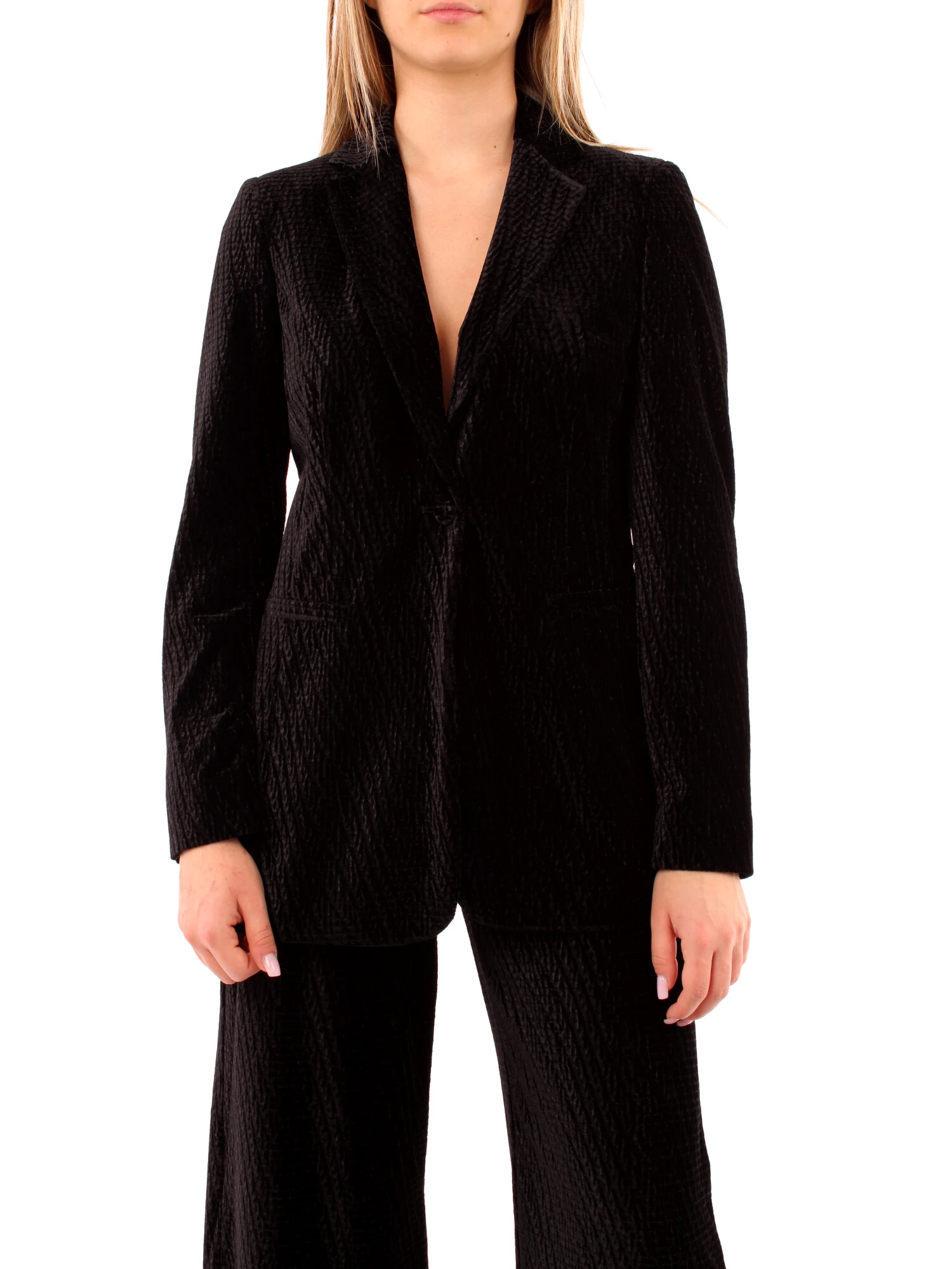 GIACCA BLAZER IN VELLUTO DONNA NERO