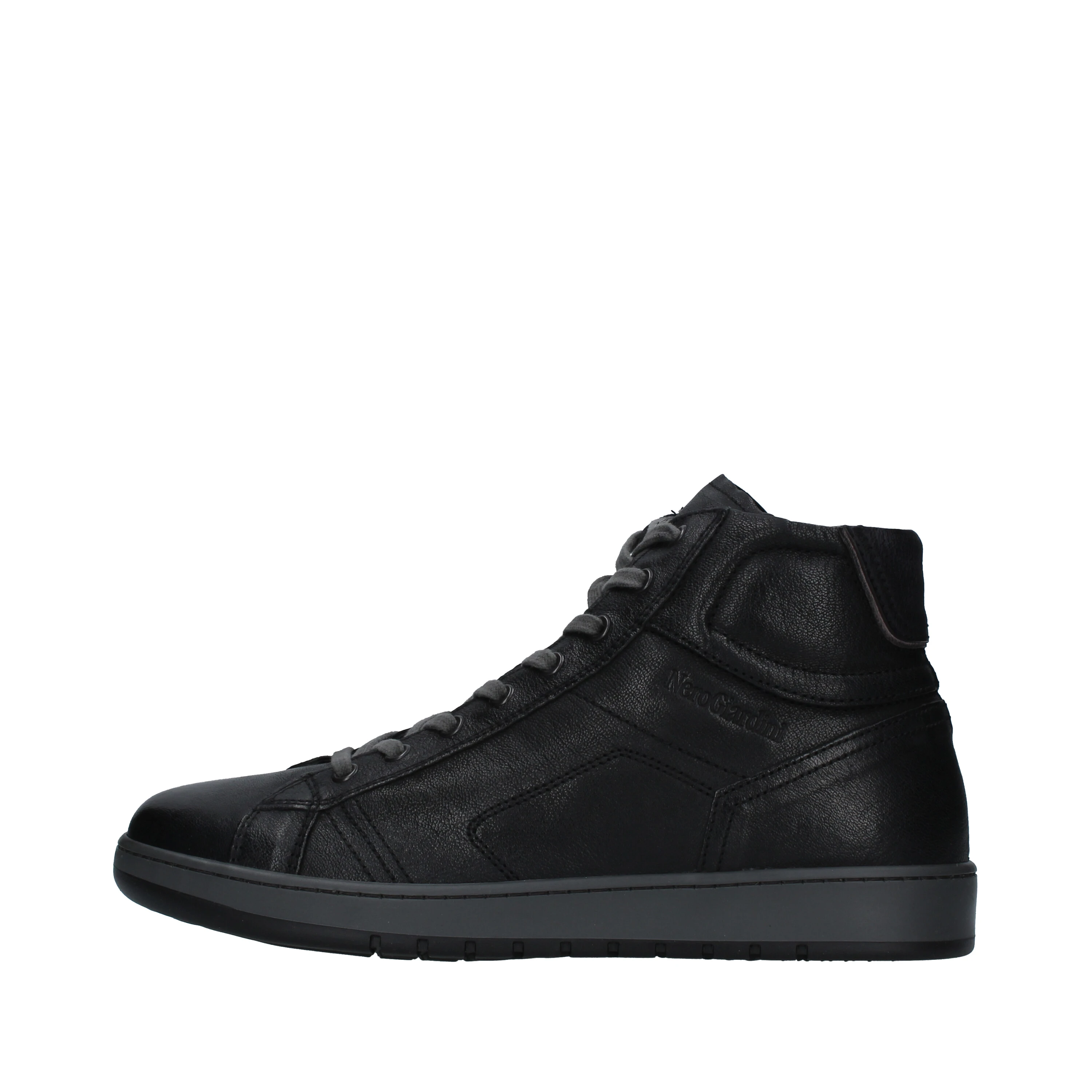 SNEAKERS ALTE CON ZIP LATERALE UOMO NERO - Step By Step