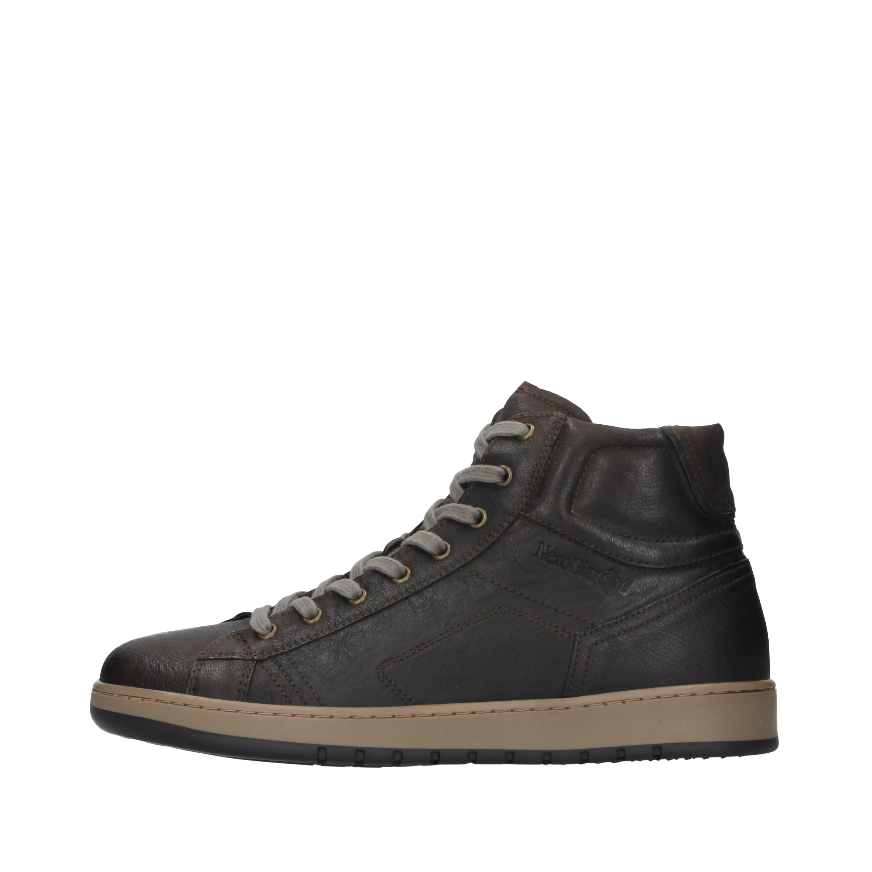 SNEAKERS ALTE CON ZIP LATERALE UOMO MARRONE