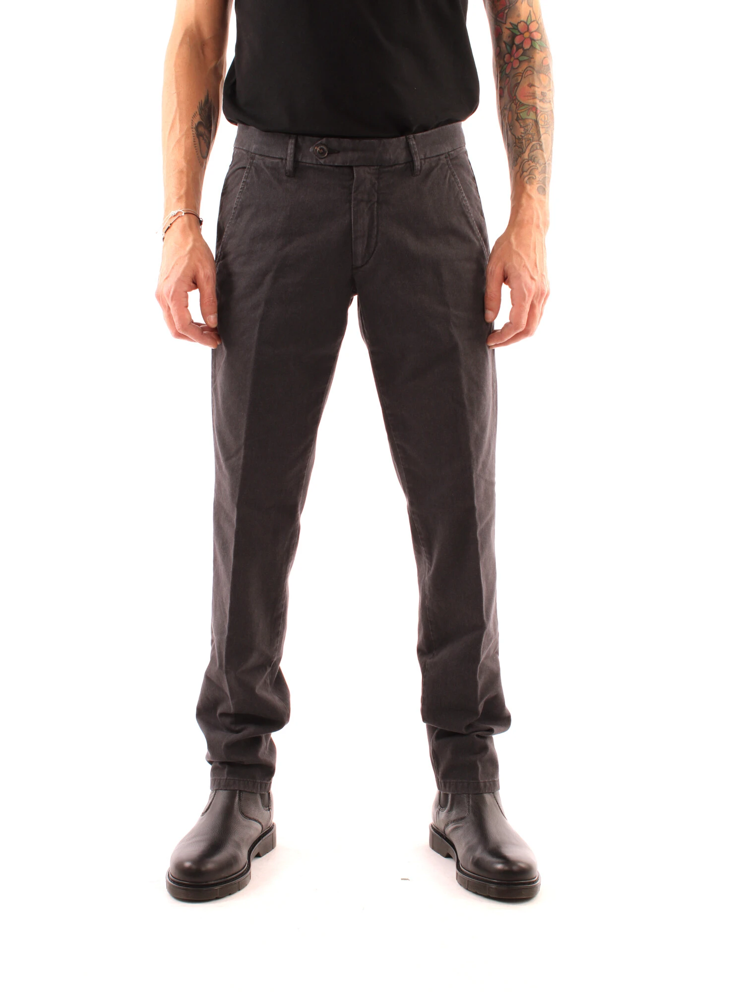 PANTALONI CHINO NEW ROLF IN COTONE UOMO NERO