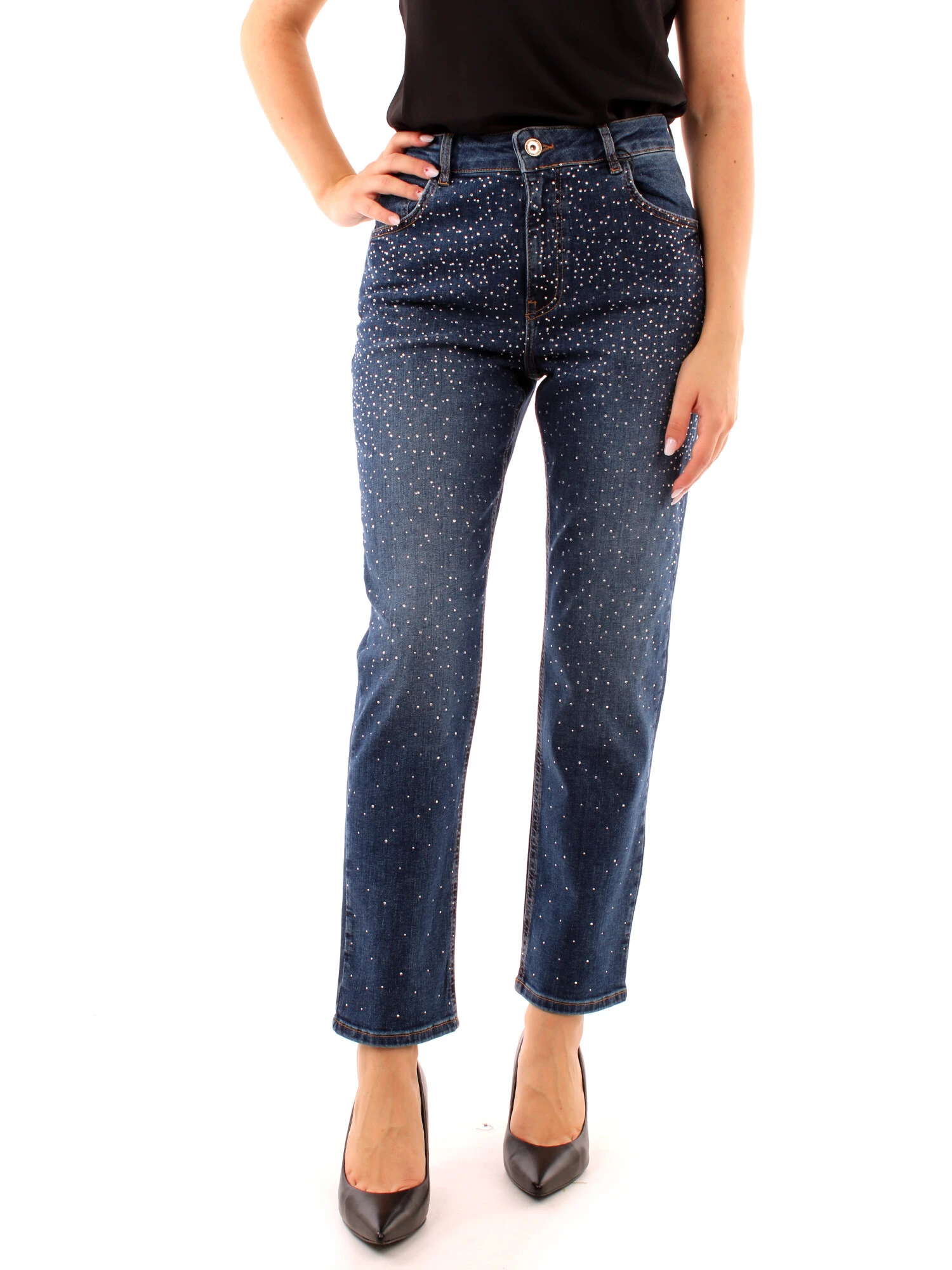 Jeans donna deals con strass