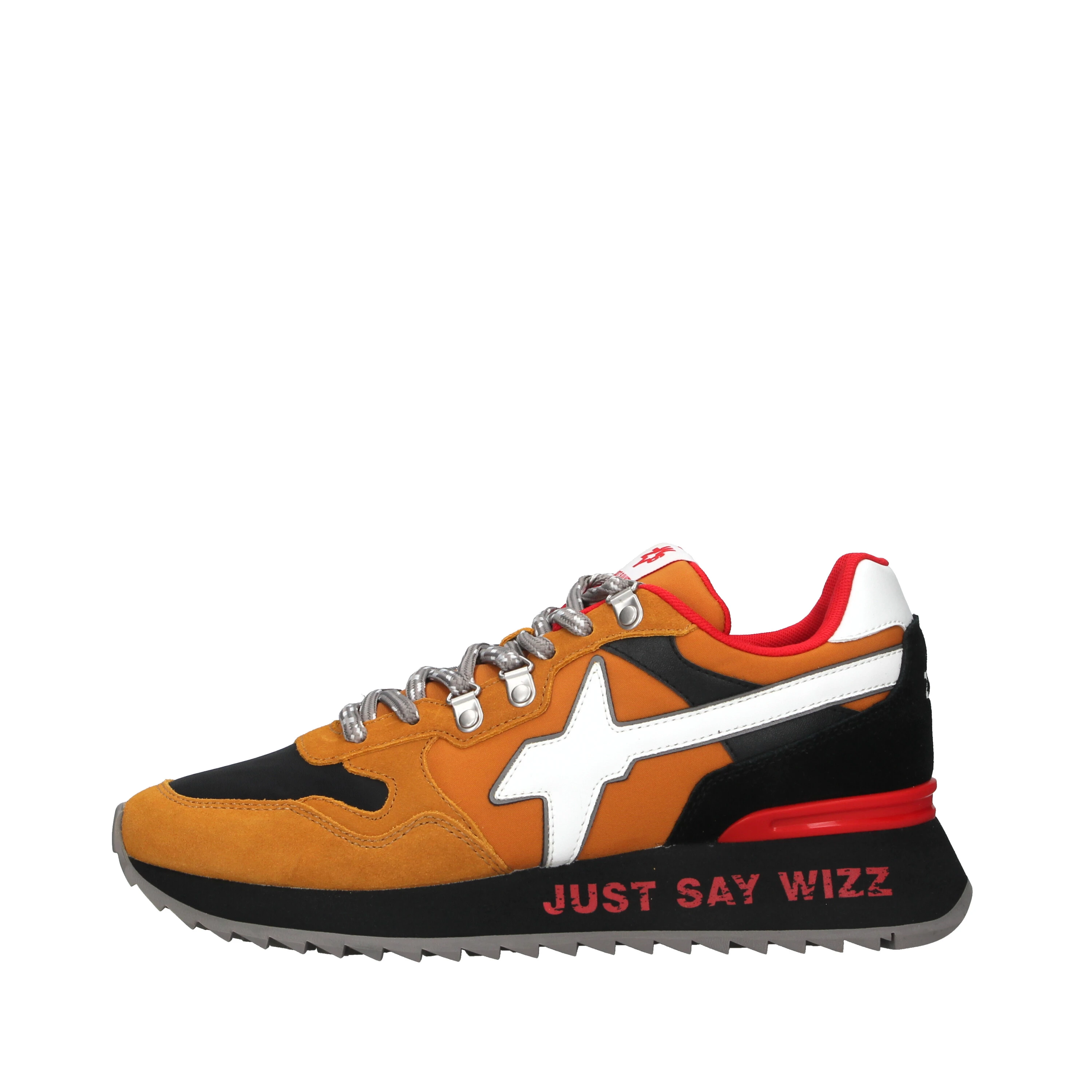 SNEAKER YAK-M CON LOGO LATERALE UOMO NERO E ARANCIO