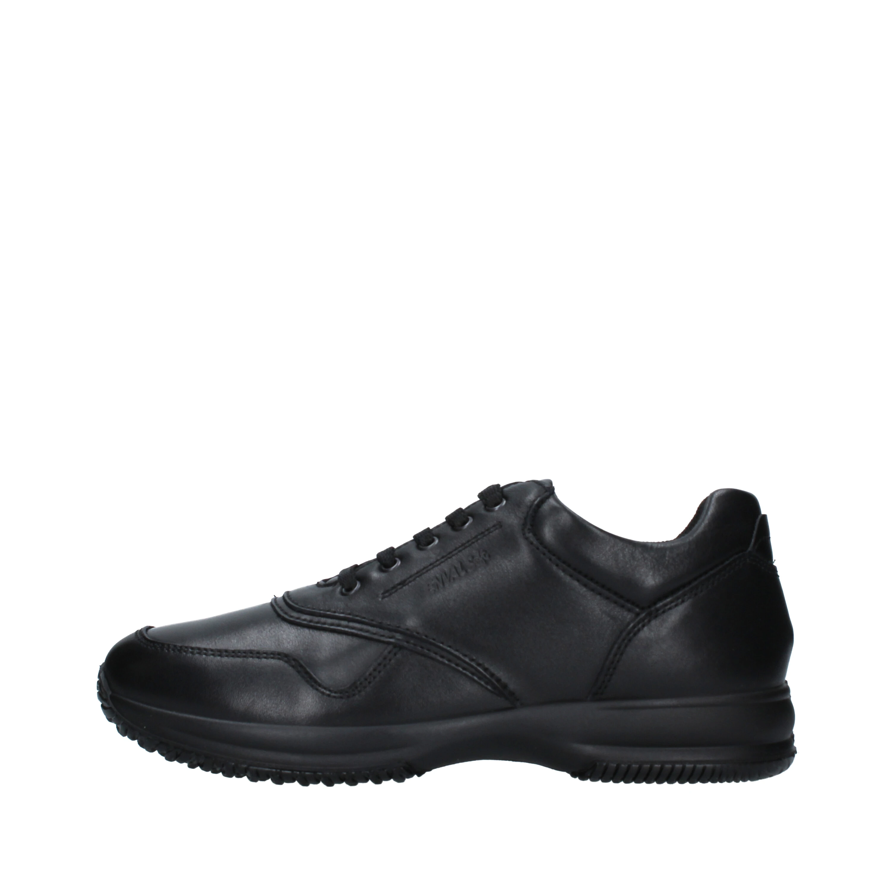 SNEAKERS IN PELLE CON LACCI UOMO NERO