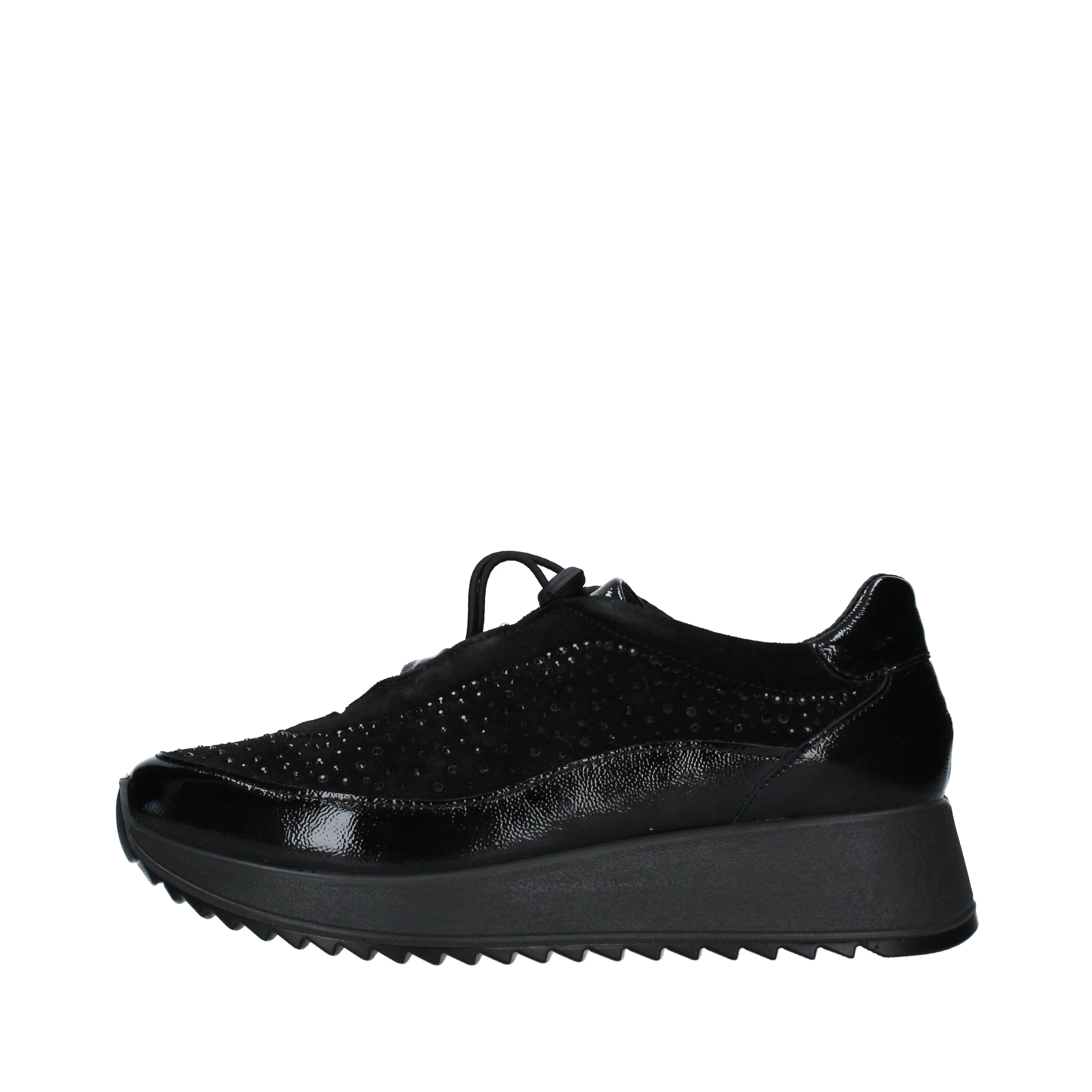 SNEAKERS PLATFORM CON BRILLANTINI MISTI DONNA NERO