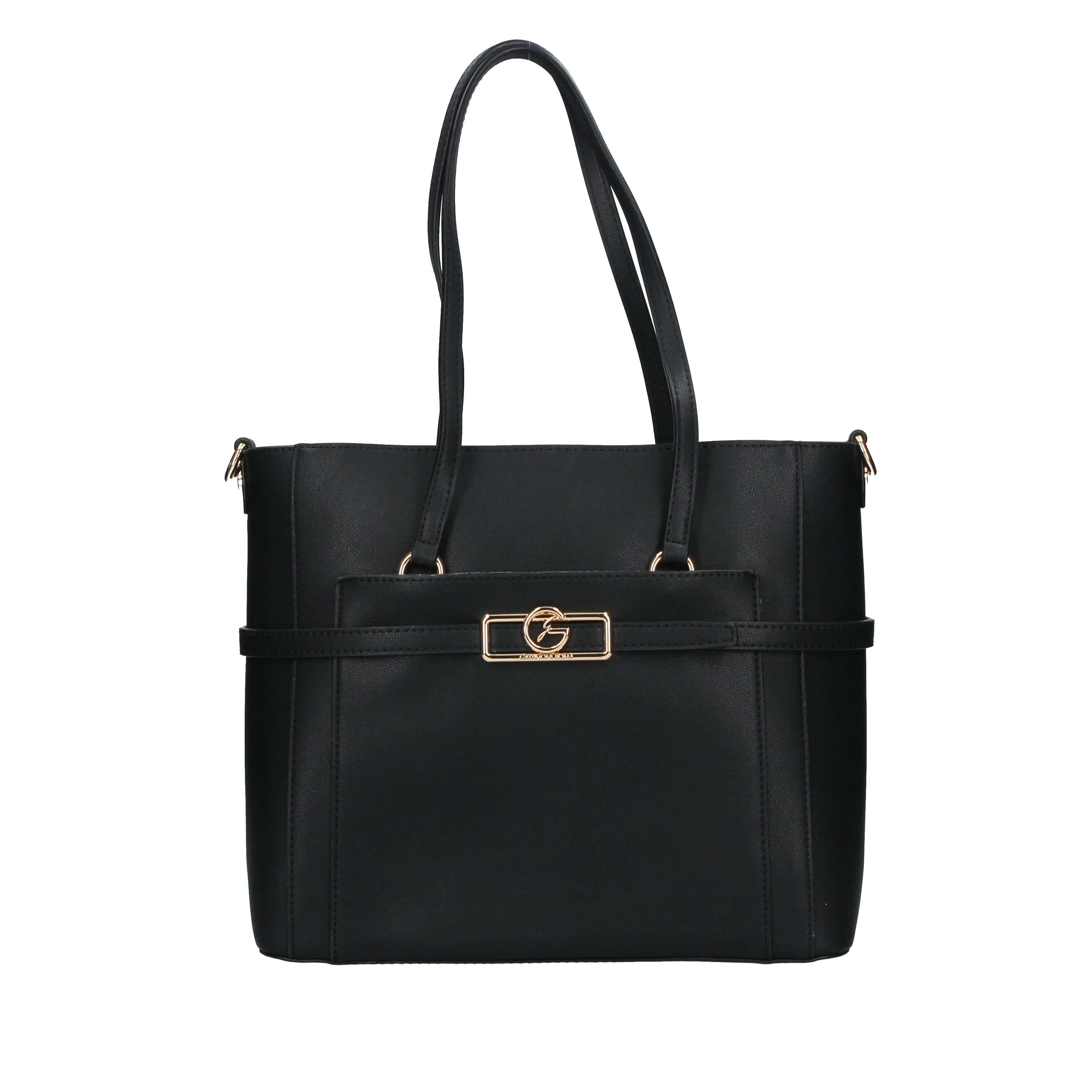 BORSA A SPALLA LADY SHOPPING IN ECOPELLE DONNA NERO