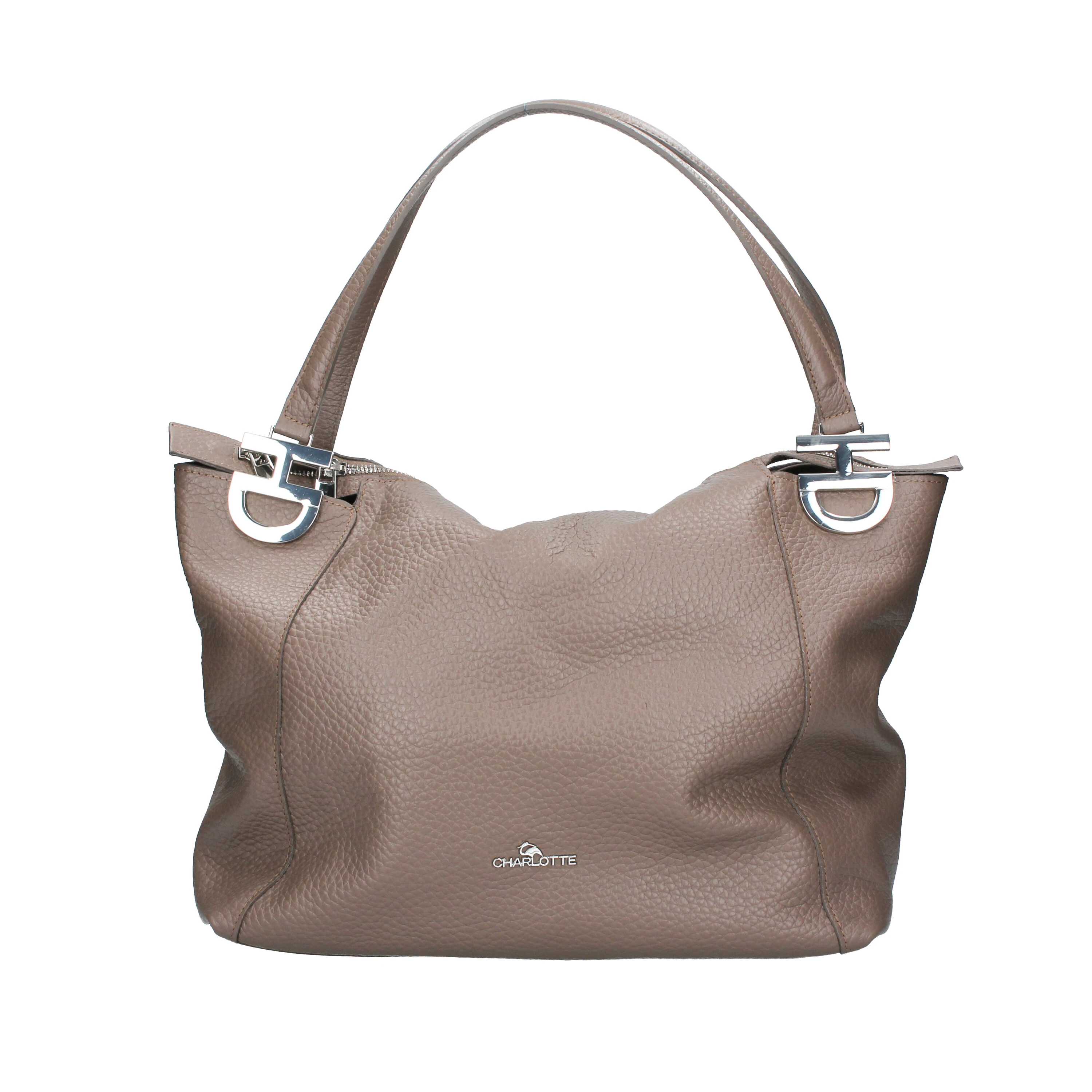 BORSA SHOPPING CON TRAMA MARTELLATA DONNA MARRONE