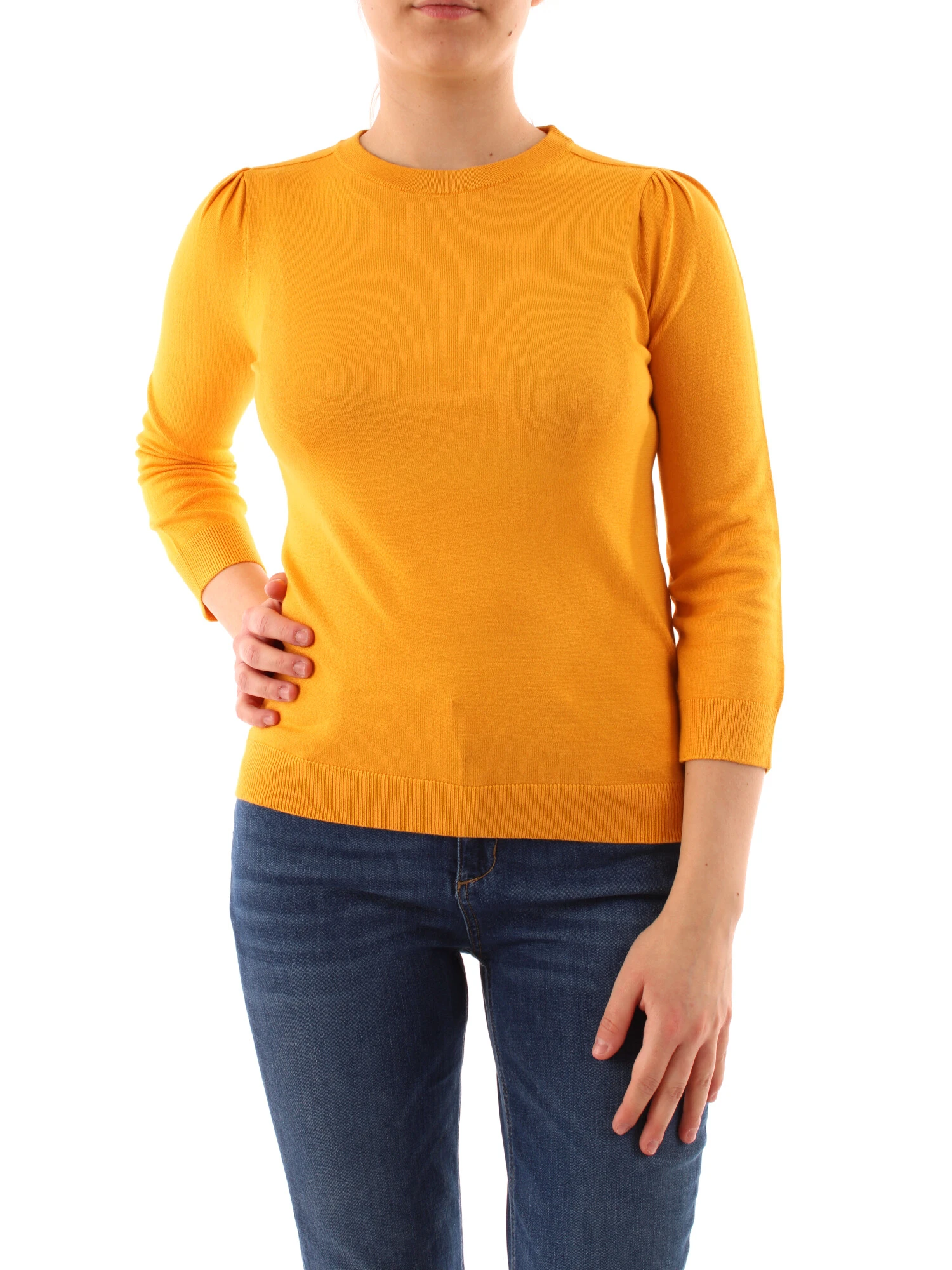 MAGLIA GIROCOLLO IN FILATO DI VISCOSA DONNA GIALLO