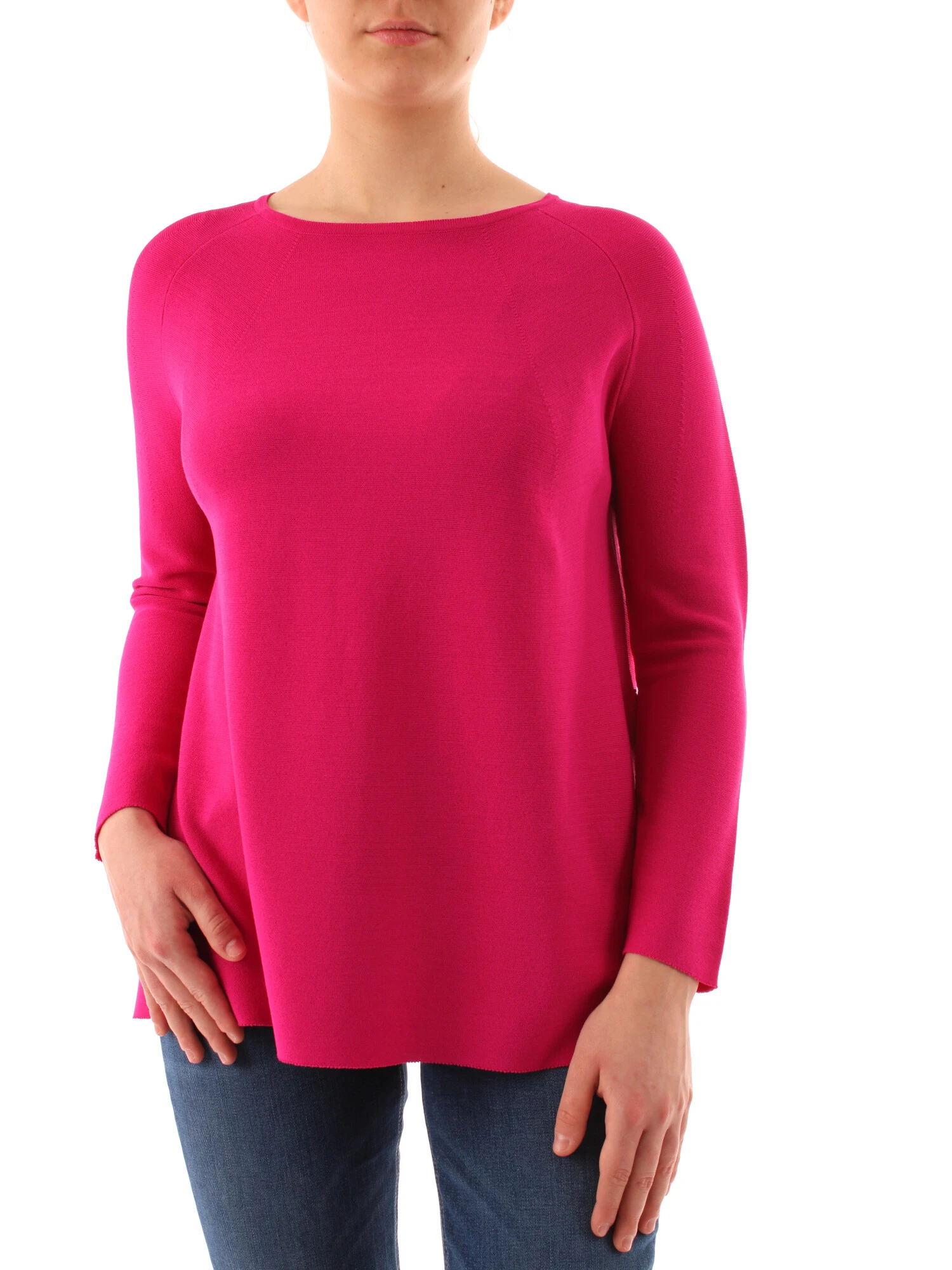 MAGLIA CON SCOLLO A BARCA DONNA FUCSIA