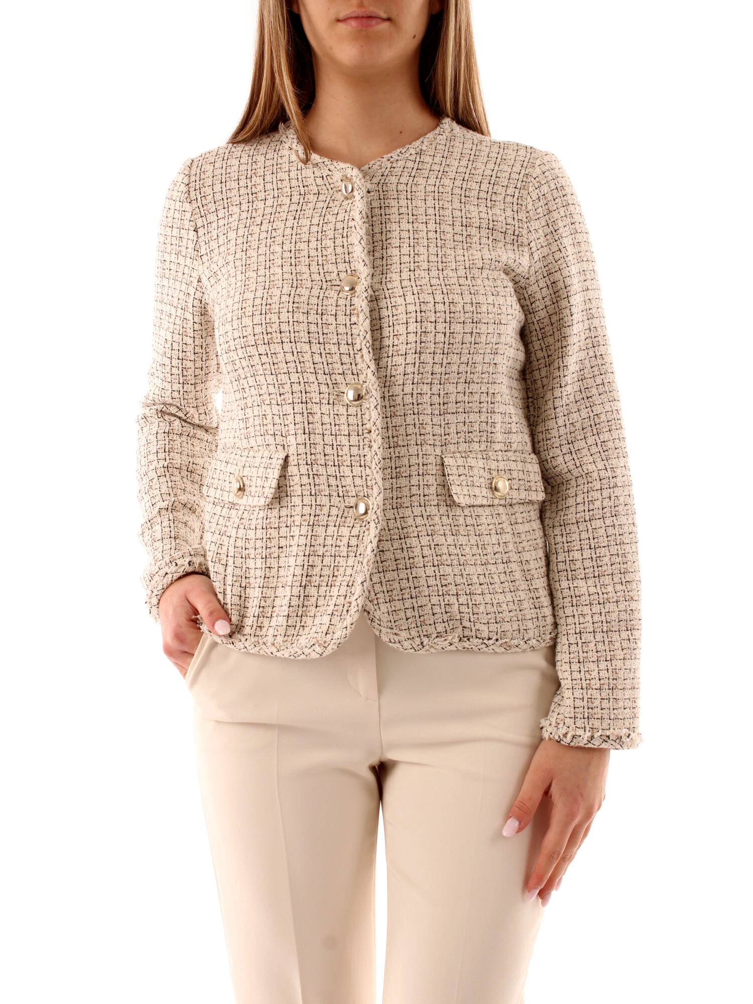 GIACCA CORTA A FANTASIA DONNA BEIGE