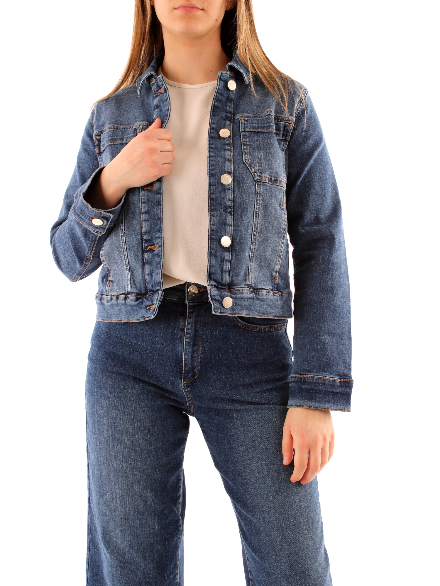 GIACCA CORTA IN DENIM DONNA BLU