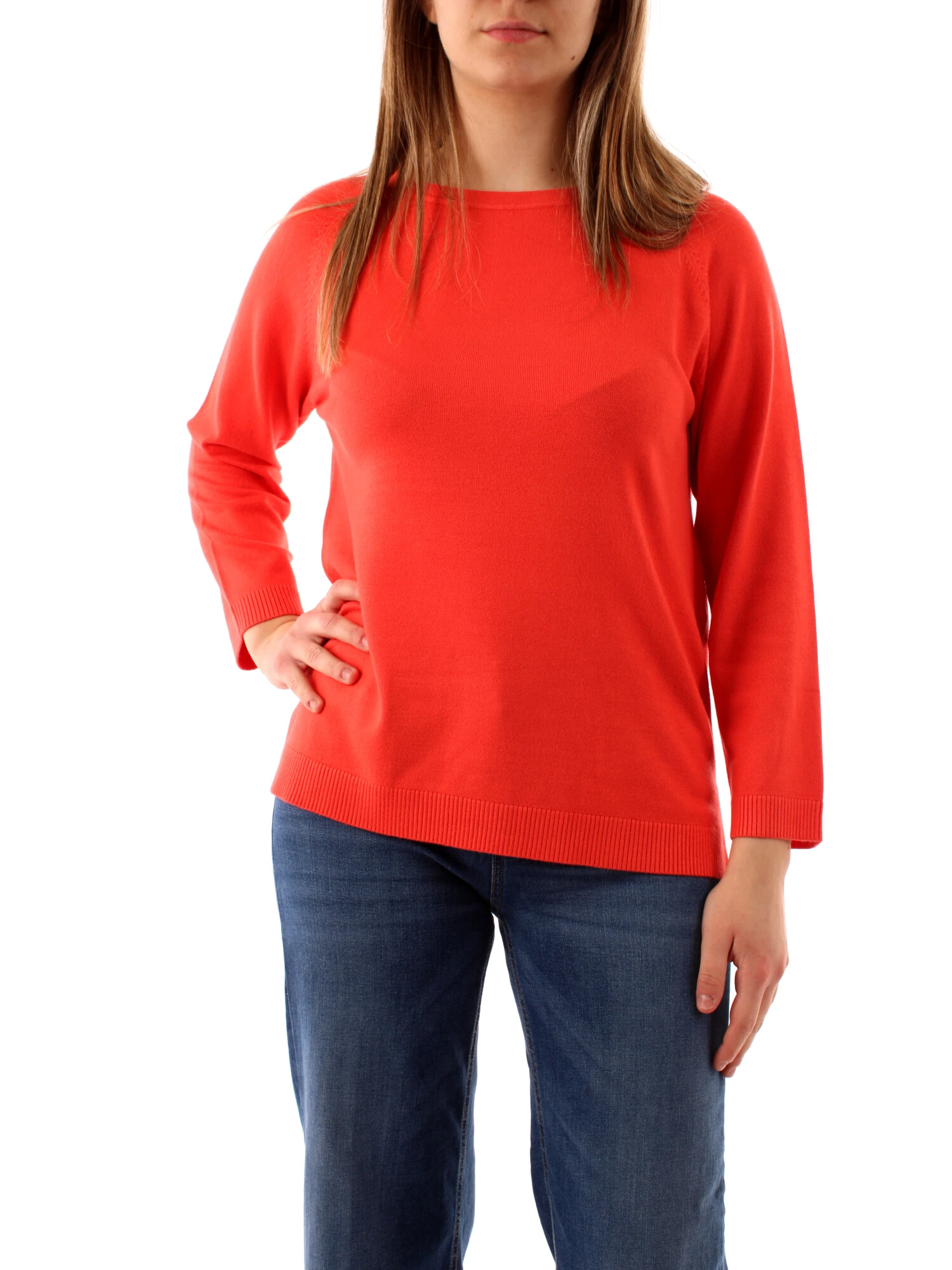 MAGLIA GIROCOLLO IN FILATO DONNA ROSSO