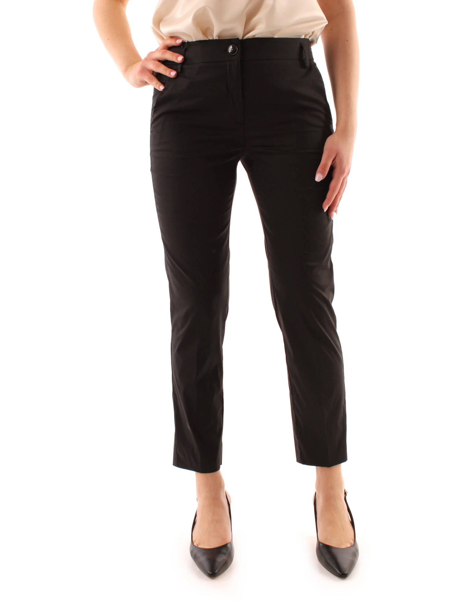 PANTALONI CHINO IN COTONE DONNA NERO