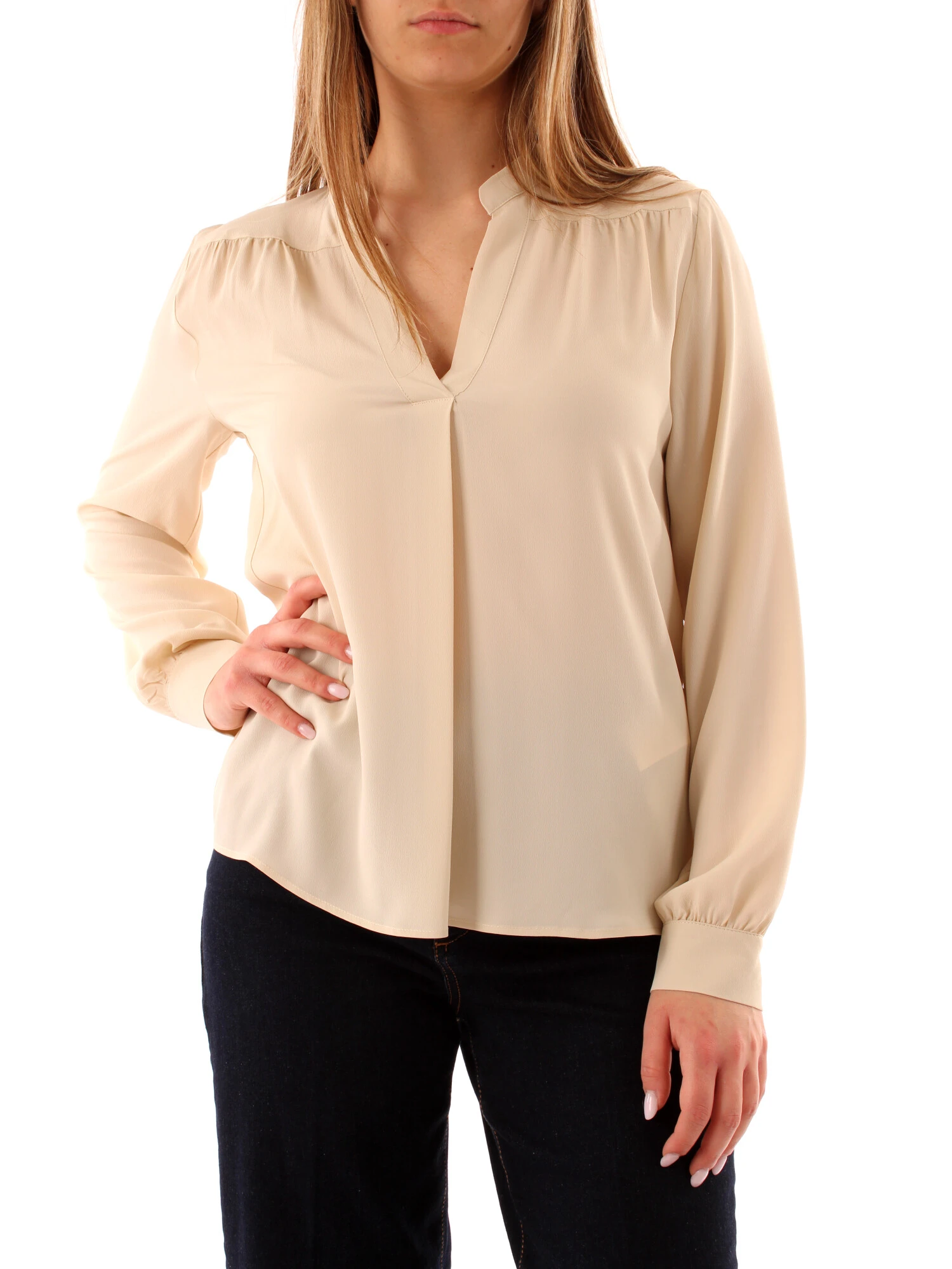 BLUSA IN MISTO SETA DONNA ECRU