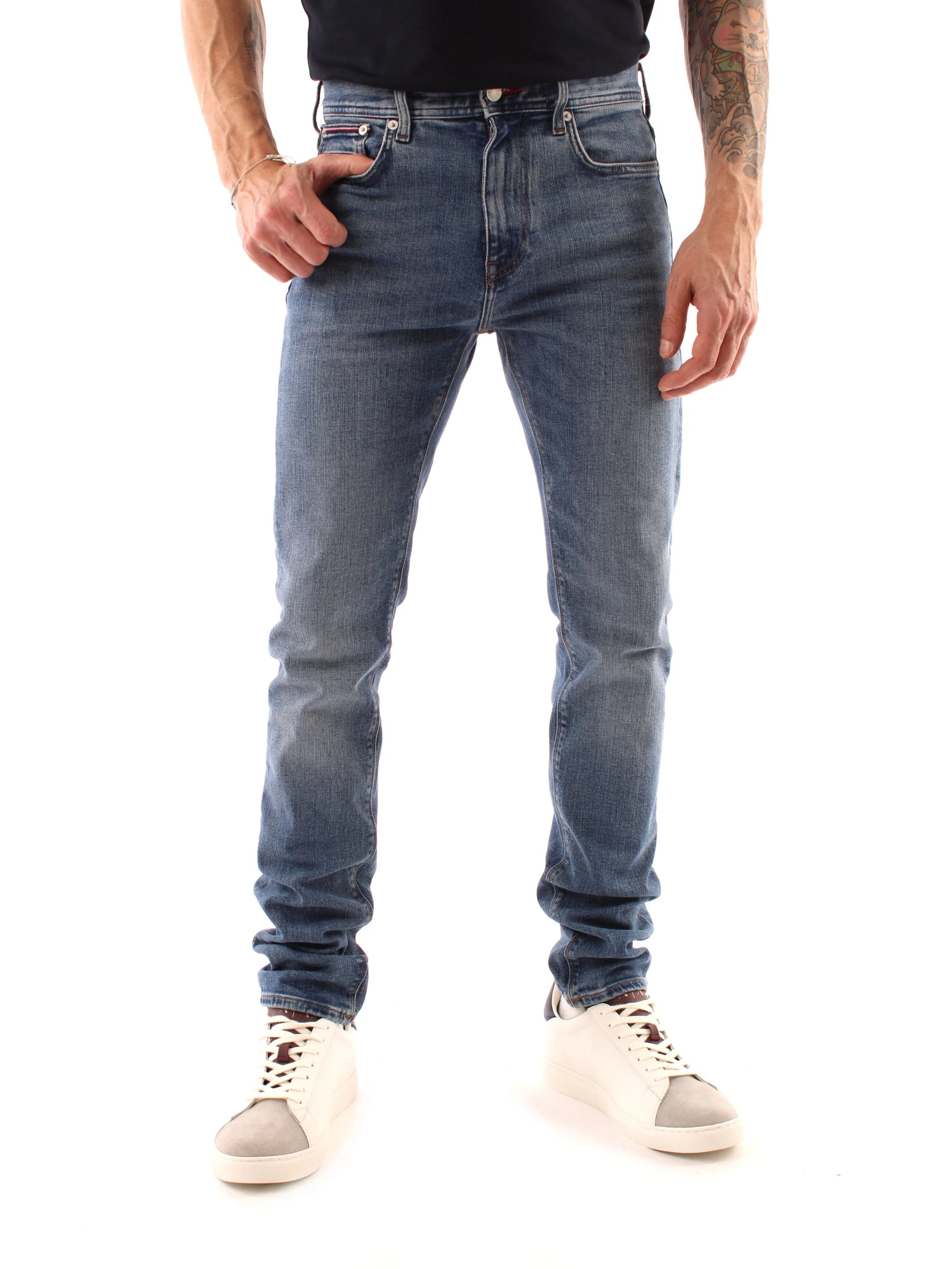 JEANS SLIM FIT BLEECKER IN MISTO COTONE UOMO BLU