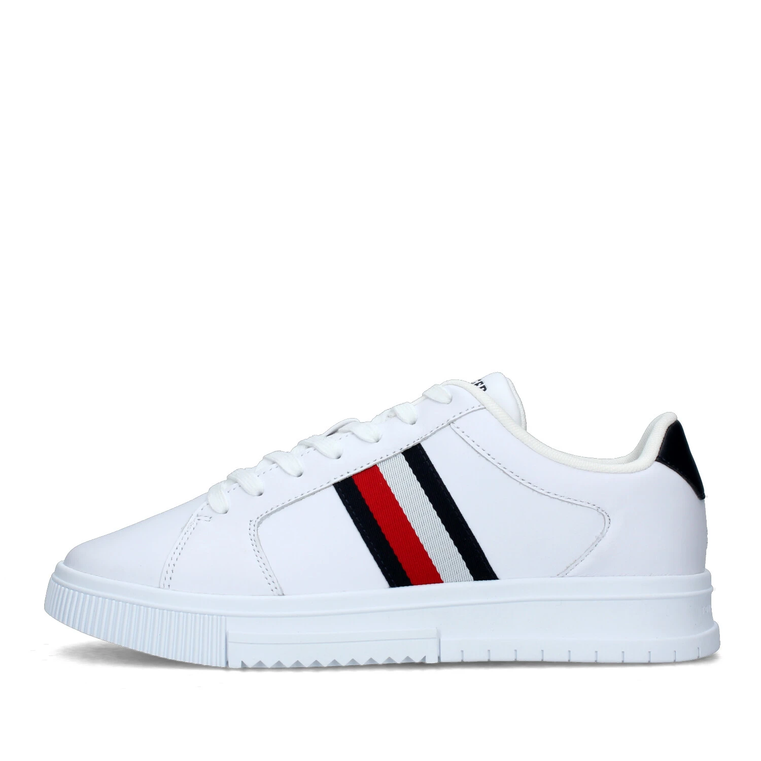 SNEAKERS PLATFORM SUPERCUP CON BANDE COLORATE E LOGO SULLA LINGUETTA UOMO BIANCO