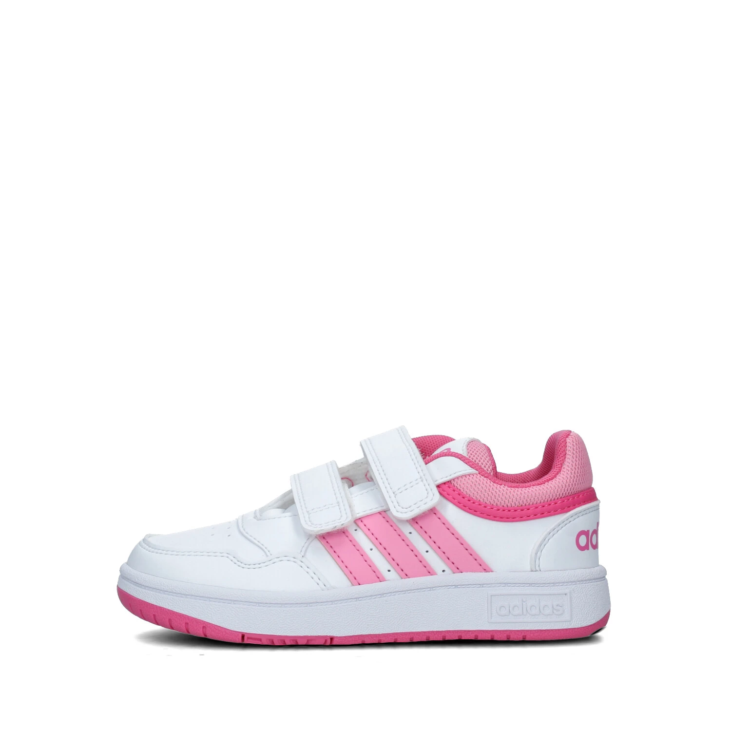 SNEAKERS BASSE HOOPS 3.0 CON STRAPPI BAMBINA BIANCO ROSA