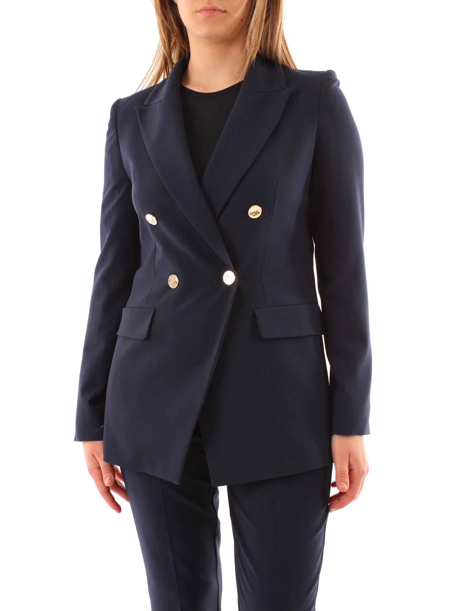 GIACCA BLAZER DOPPIOPETTO IN TELA DONNA BLU