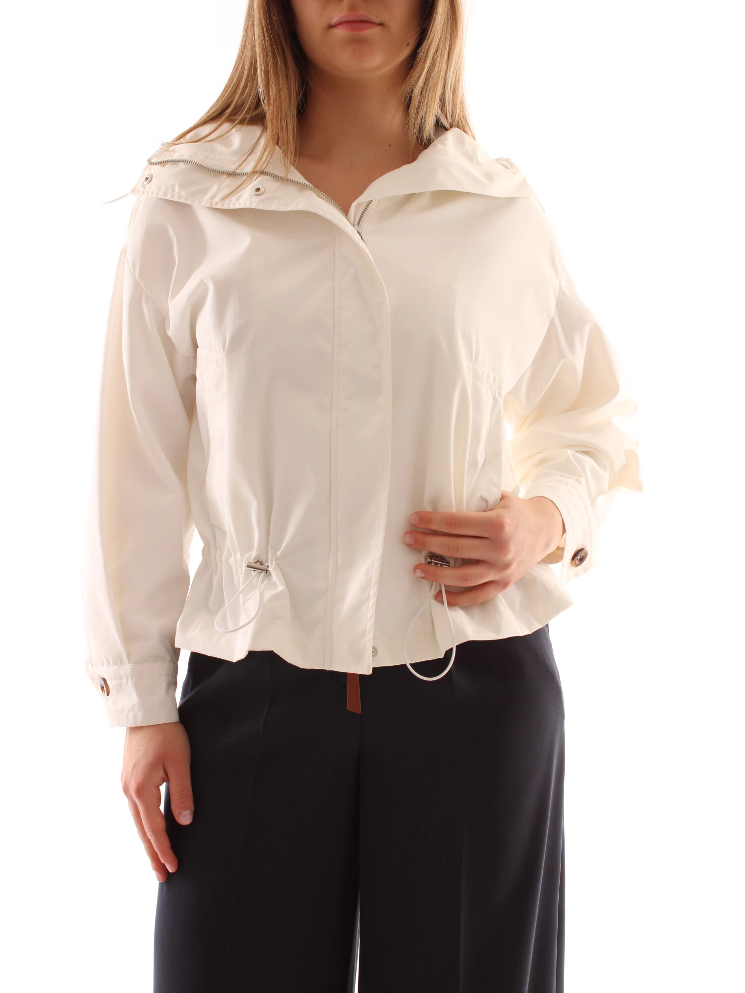 GIACCA IMPERMEABILE ANTIGOCCIA CON CAPPUCCIO DONNA BIANCO