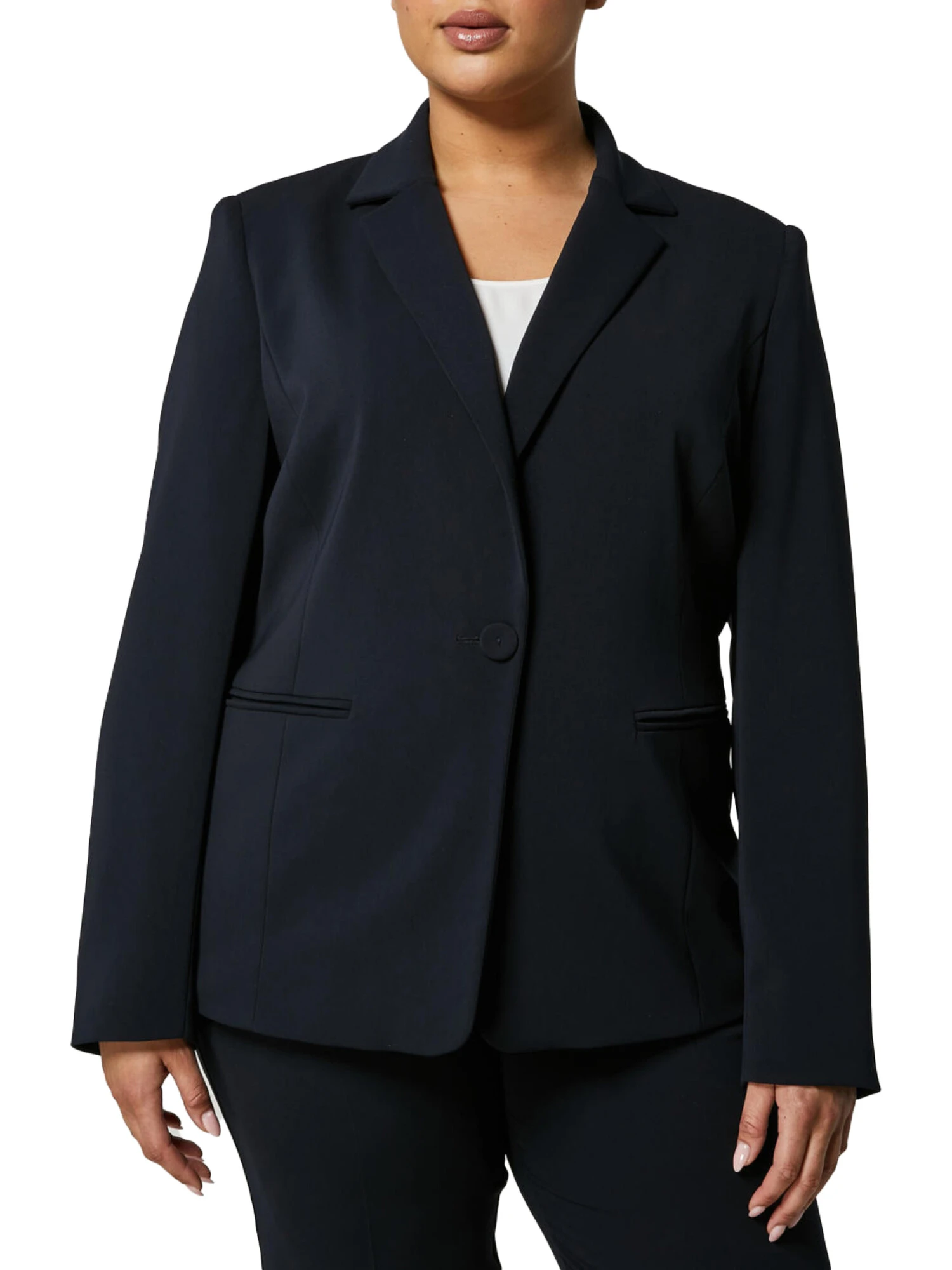GIACCA BLAZER CON TASCHE LATERALI MONOPETTO DONNA BLU