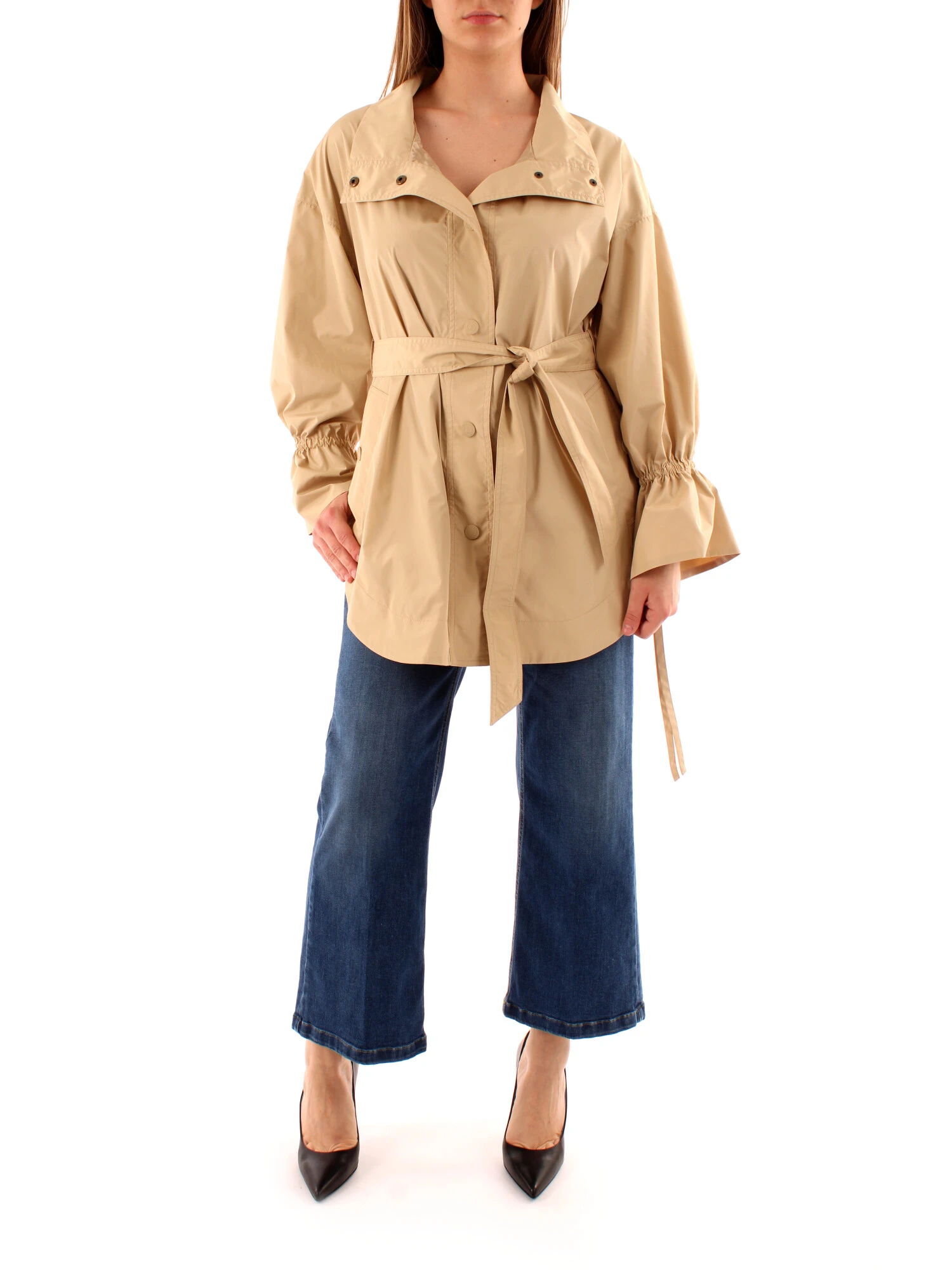 TRENCH ANTIGOCCIA CON CINTURA DONNA BEIGE