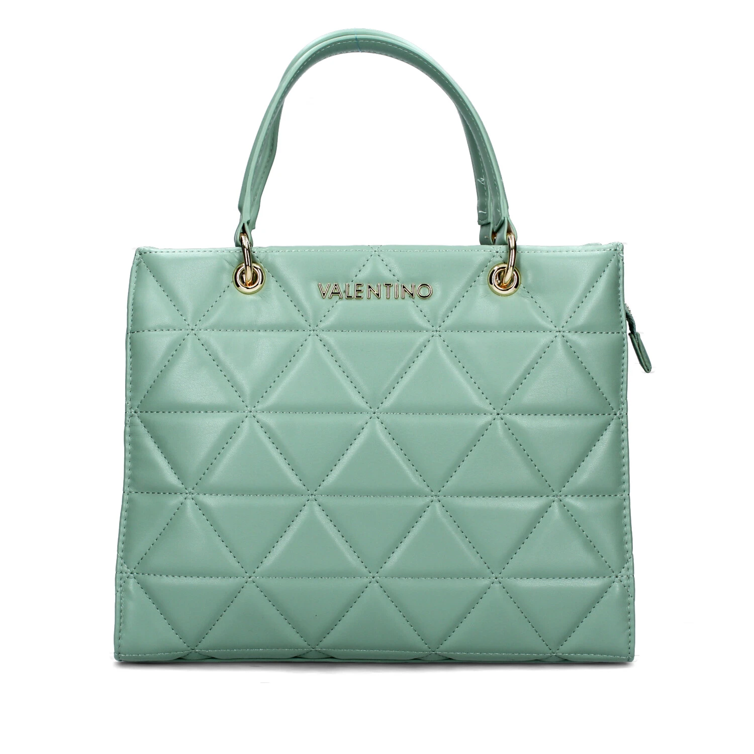 BORSA A MANO CON TRAMA A TRIANGOLI E TRACOLLA CARNABY DONNA VERDE