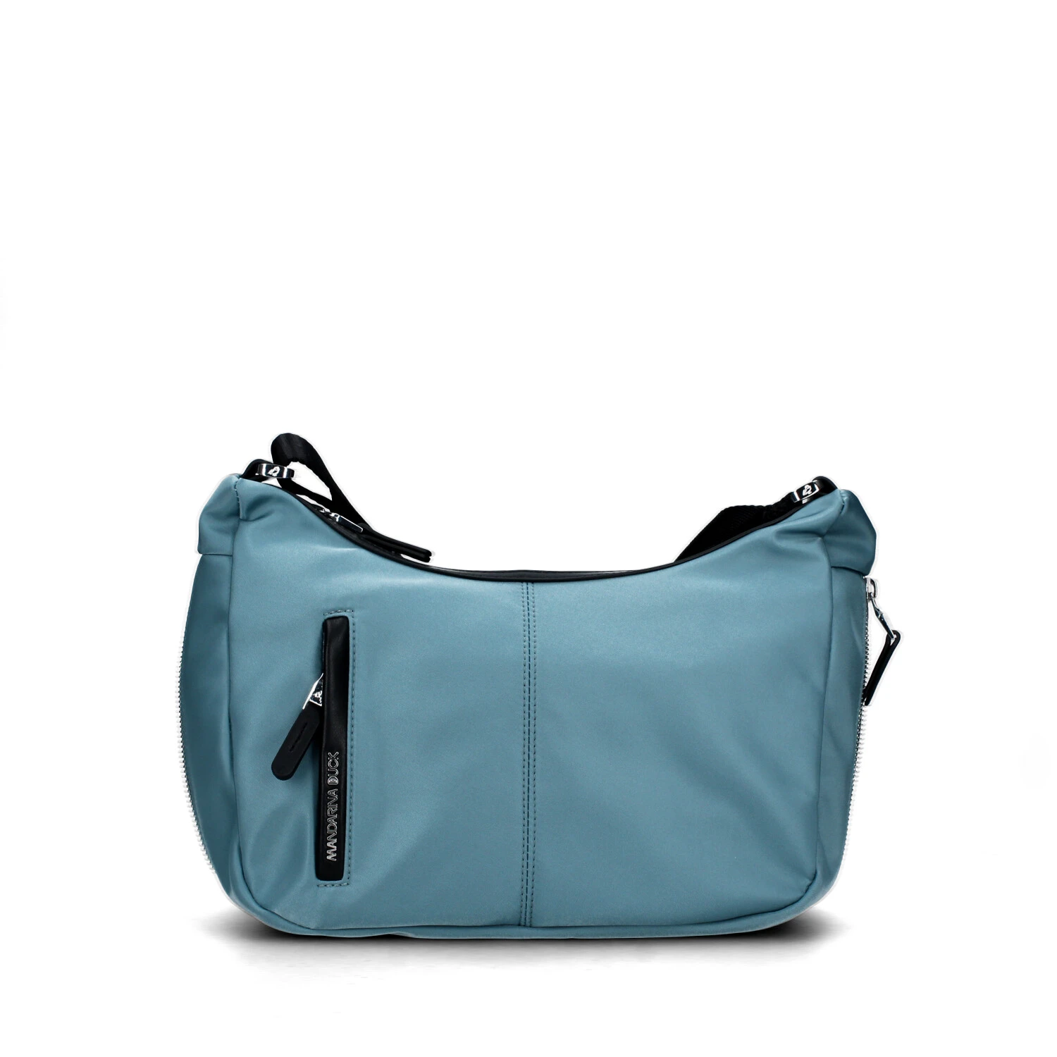 BORSA A SPALLA HUNTER BICOLORE A MEZZALUNA DONNA CELESTE BLU