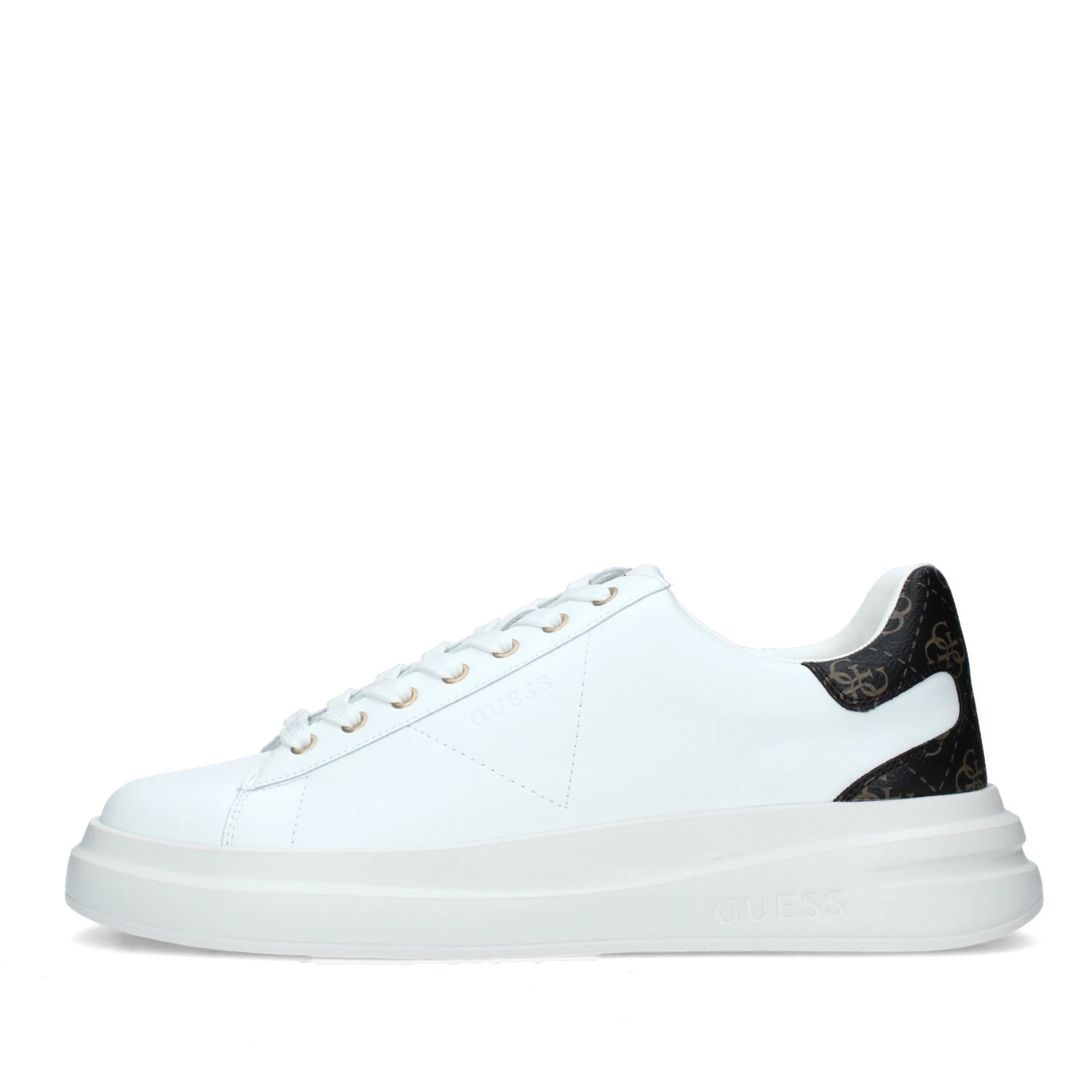 SNEAKERS PLATFORM CON LOGHI ELBA CARRYOVER UOMO BIANCO MARRONE