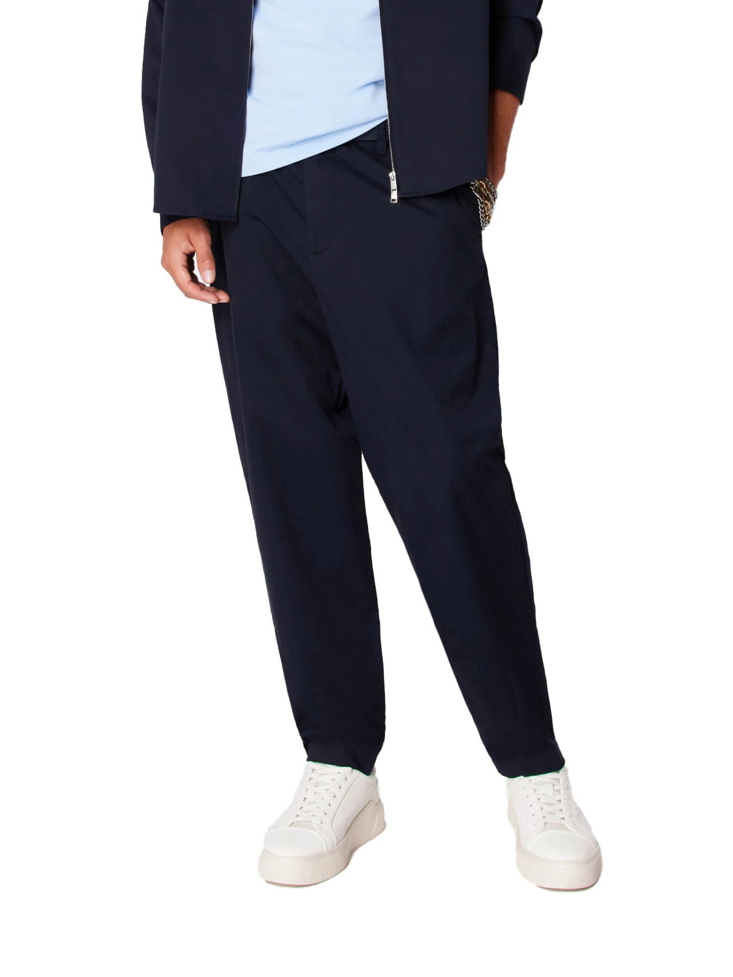 PANTALONI CHINO IN GABARDINE UOMO BLU