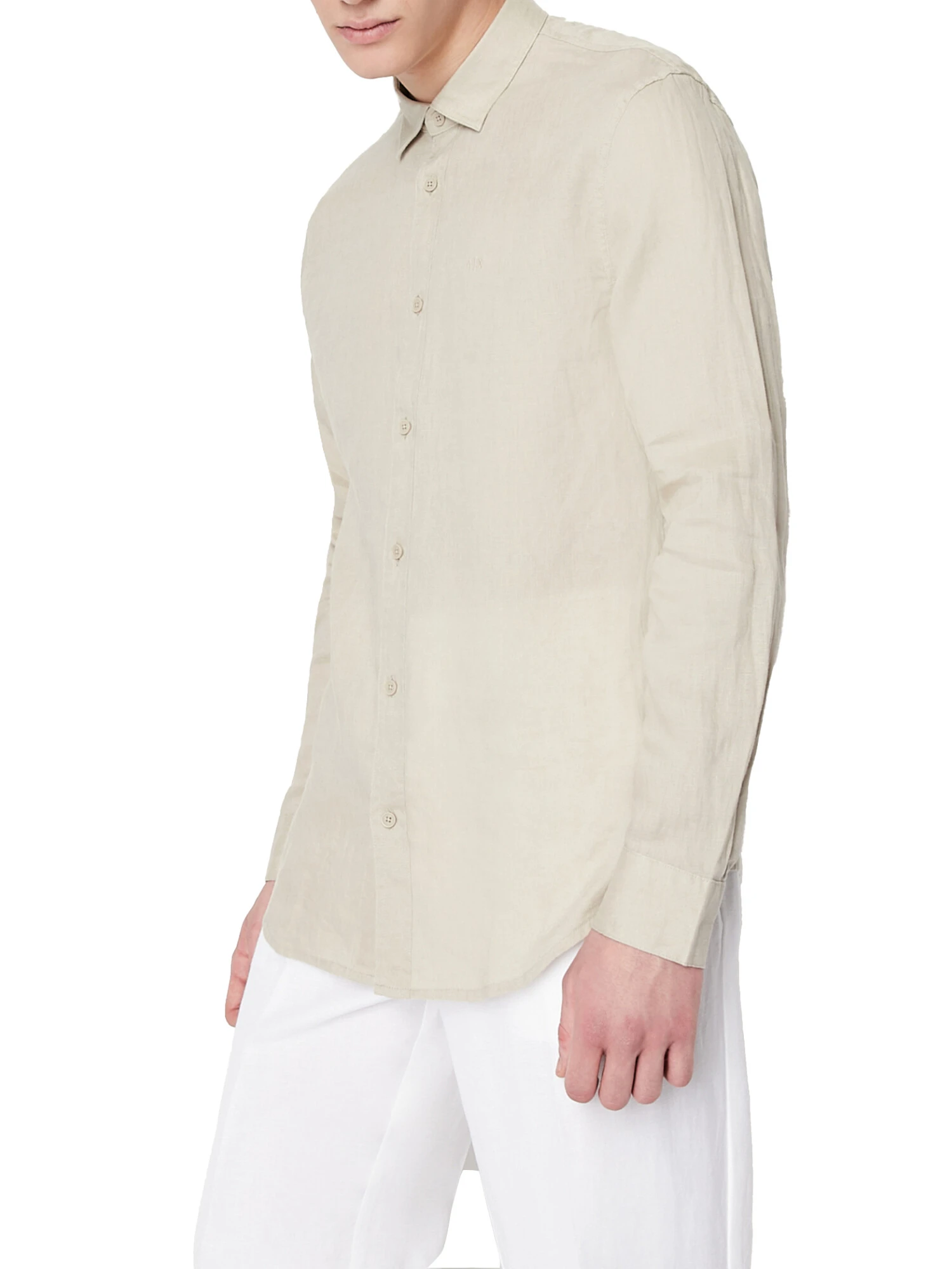 CAMICIA CASUAL IN LINO UOMO BEIGE