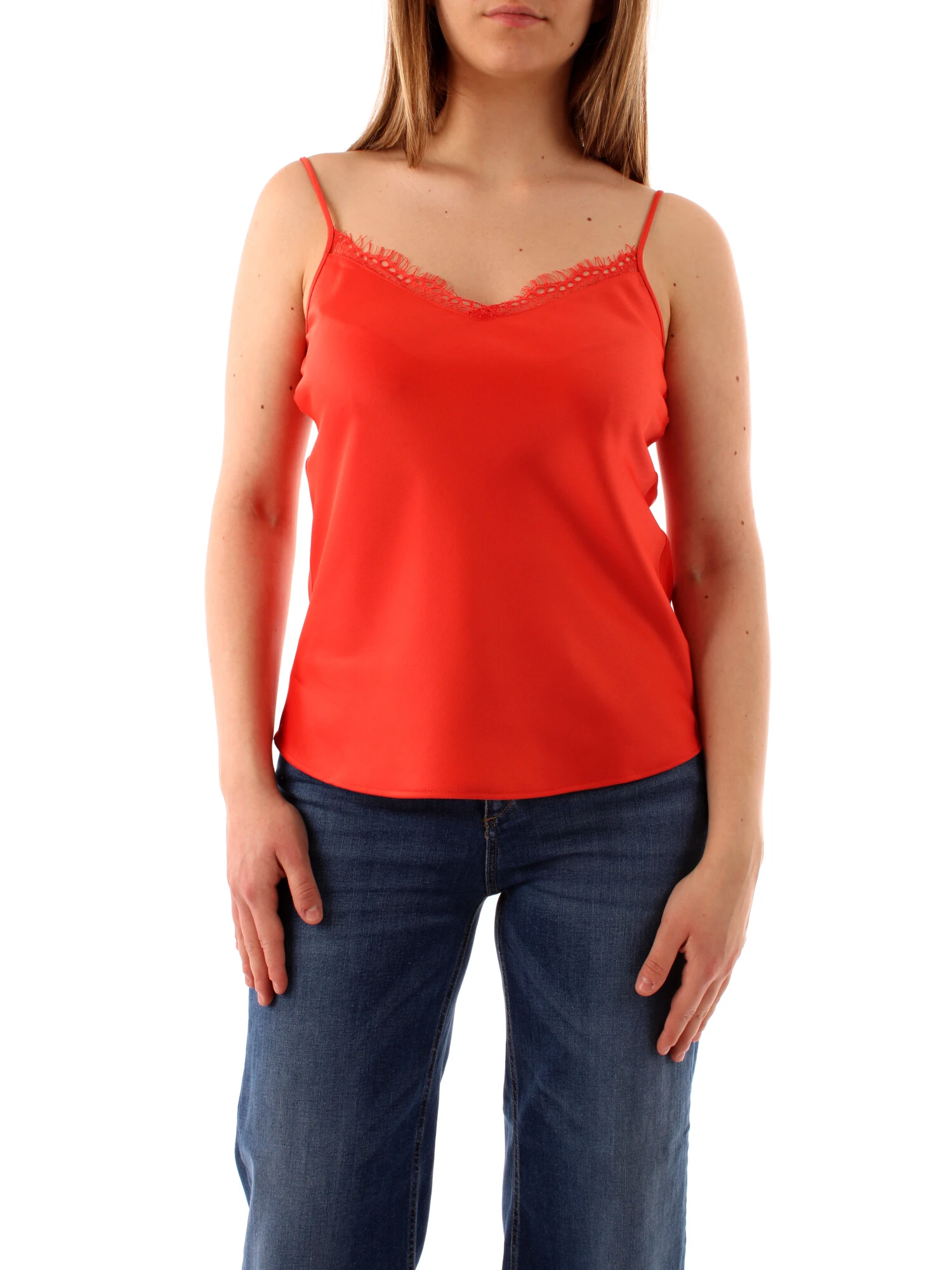 TOP CON PIZZO DONNA ARANCIO