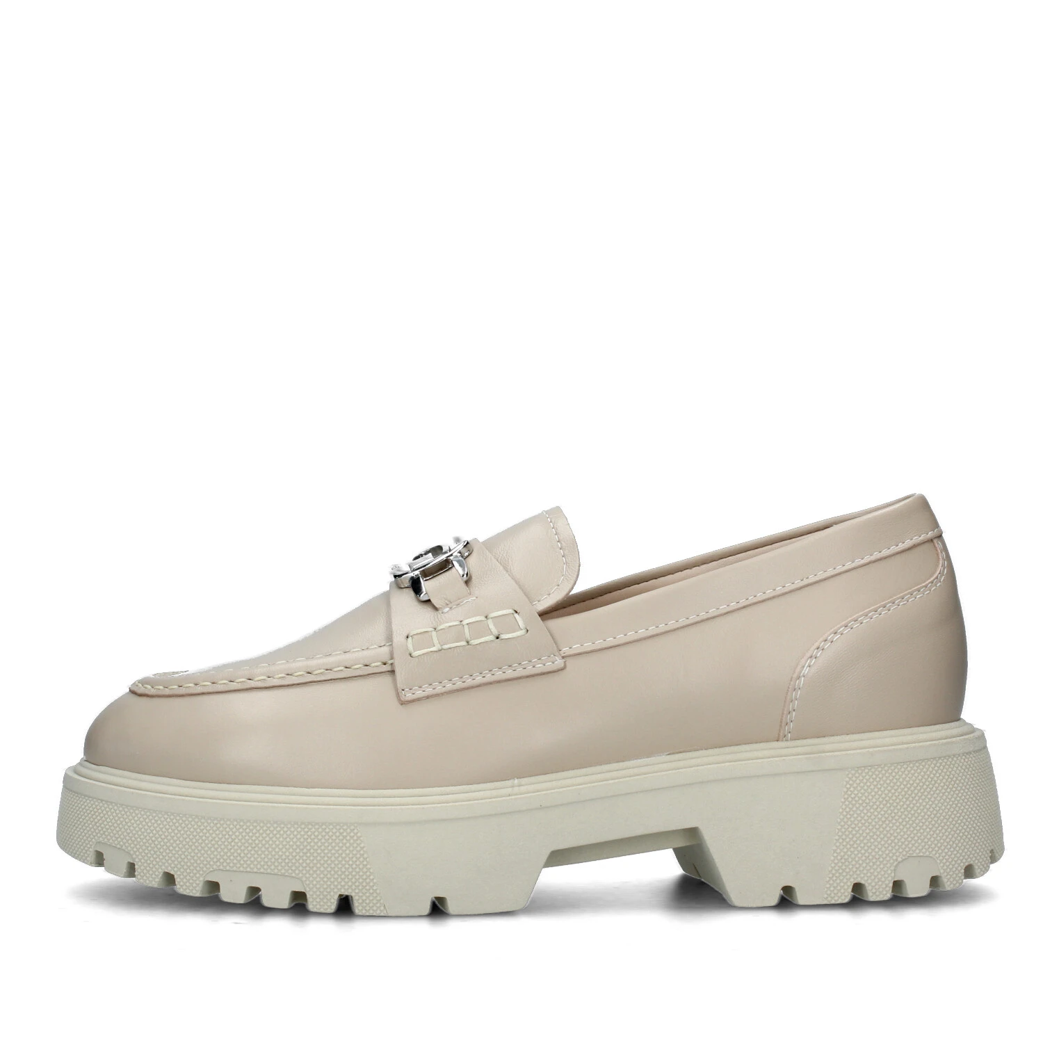 MOCASSINI IN PELLE CON ZEPPA DONNA BEIGE