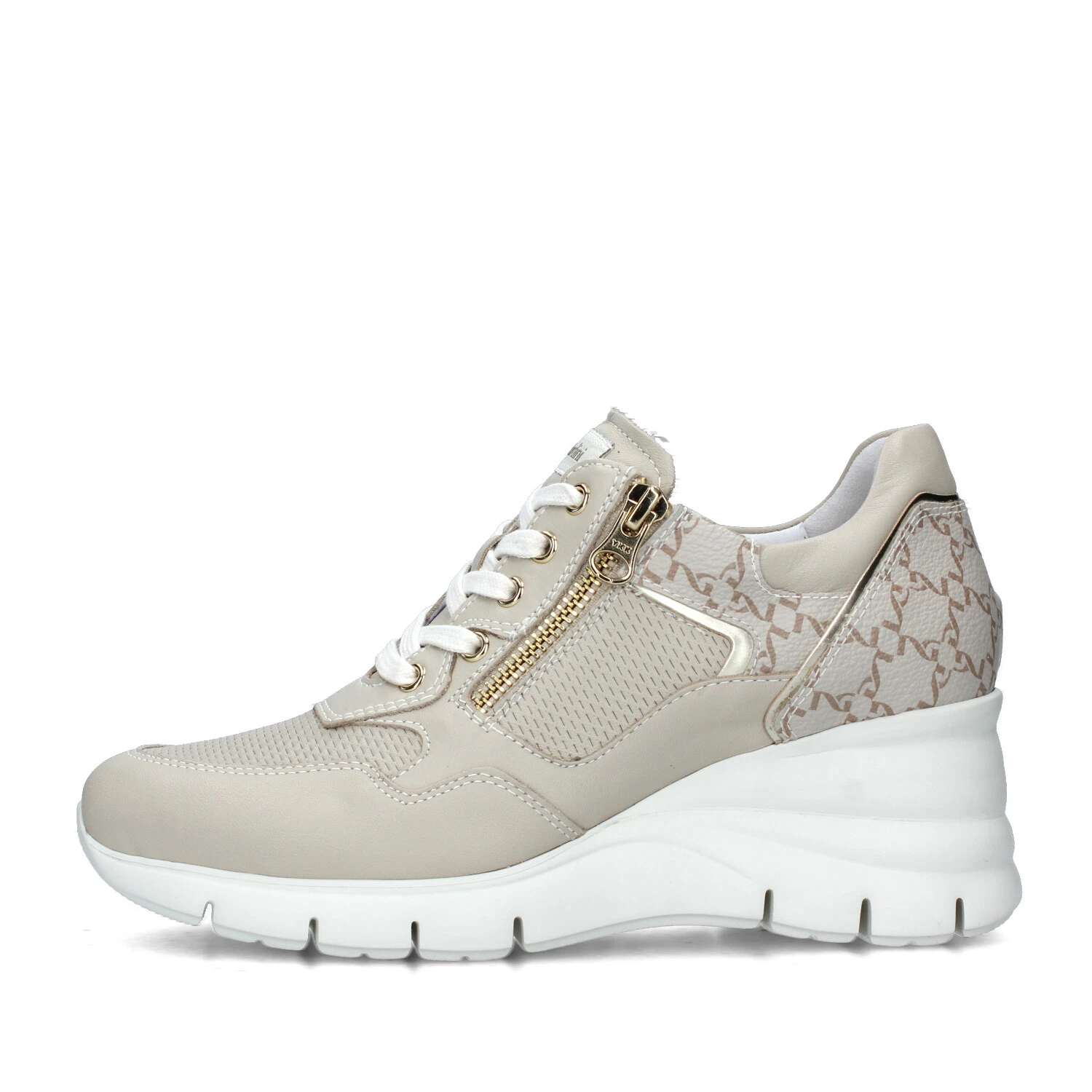 SNEAKERS PLATFORM CON TRAMA NG DONNA BEIGE ORO
