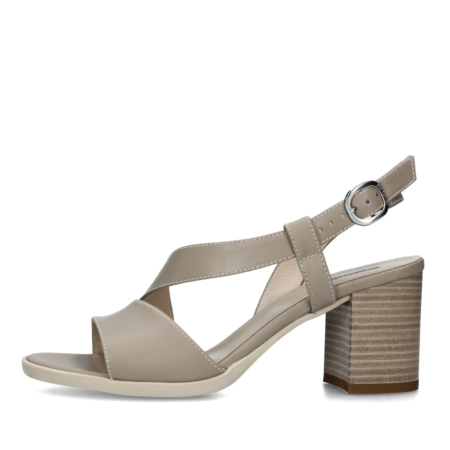 SANDALI TACCO ALTO CON CINTURINO REGOLABILE DONNA BEIGE