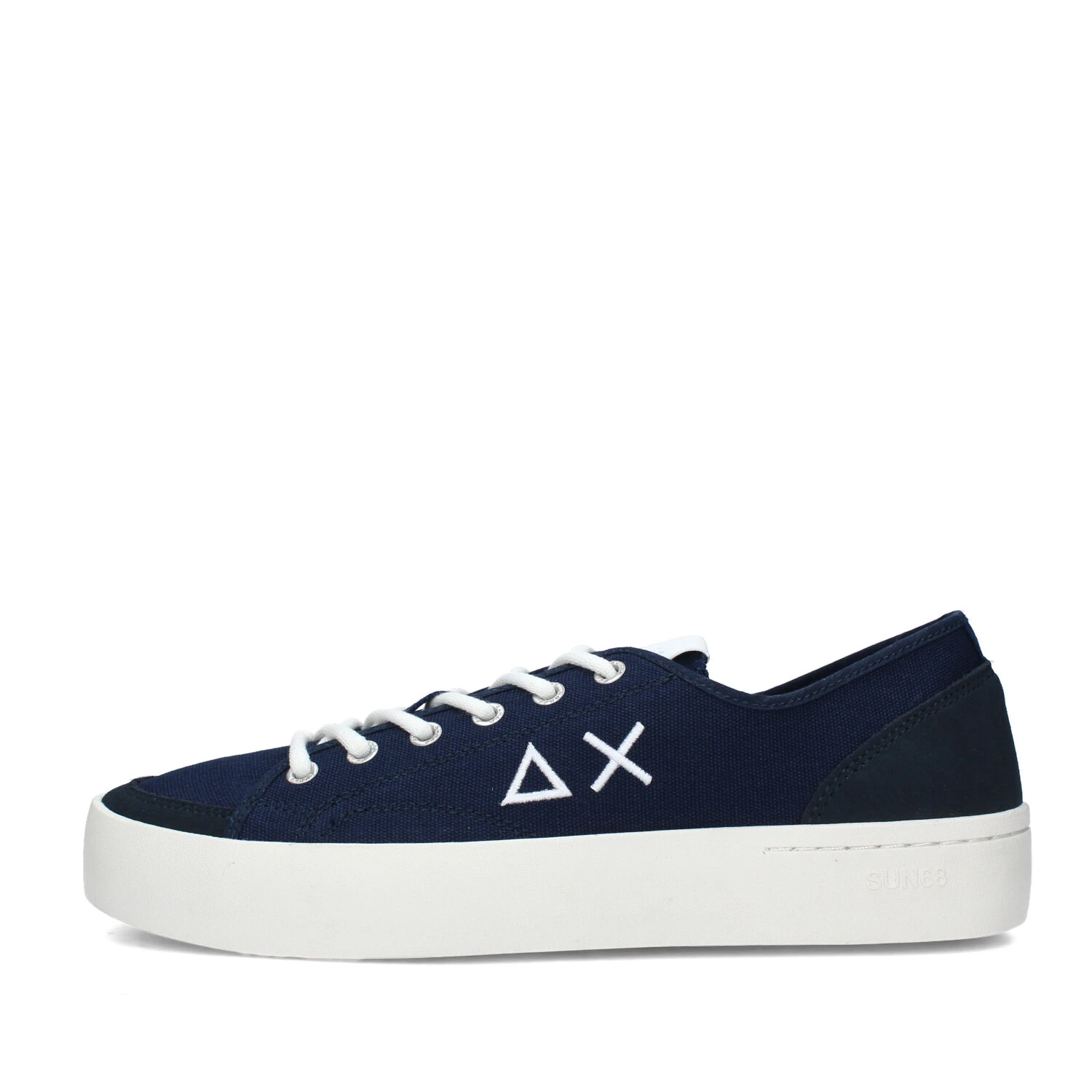 SNEAKERS BASSE STREET CANVAS CON LOGO LATERALE UOMO BLU