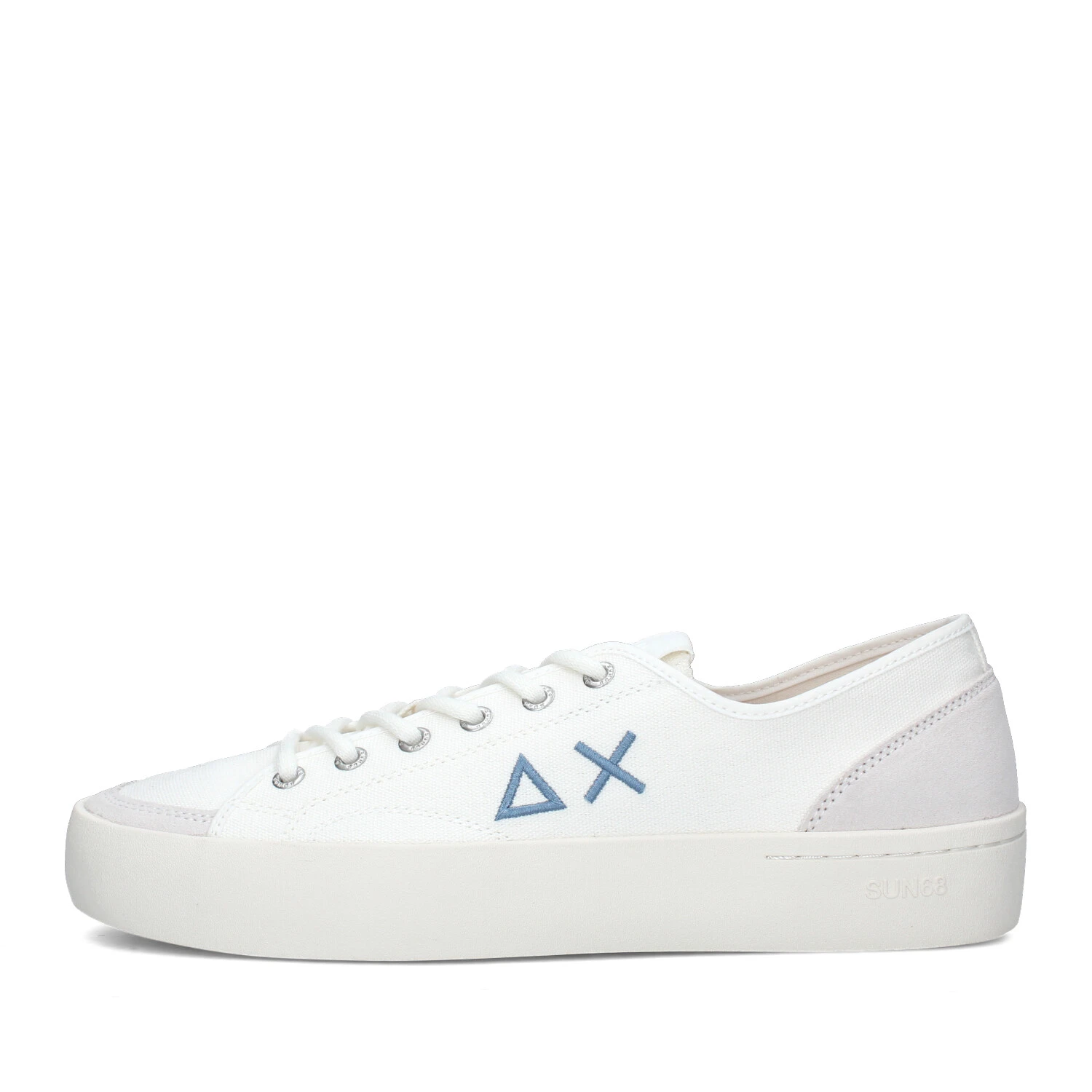 SNEAKERS BASSE STREET CANVAS CON LOGO LATERALE UOMO BIANCO PANNA