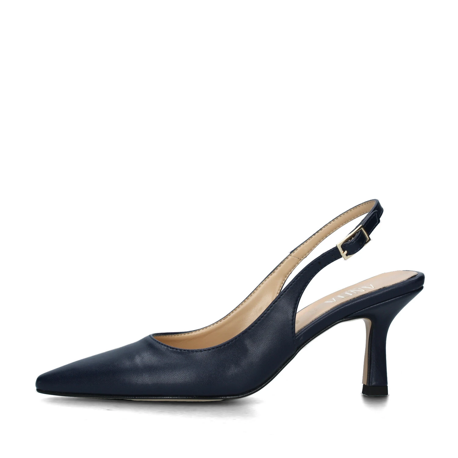 SLINGBACK CON TACCO E SOLETTA IN PELLE DONNA BLU