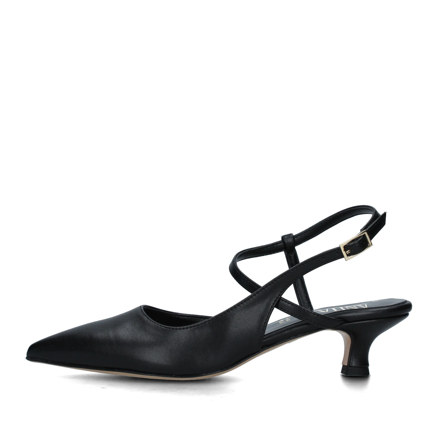 SLINGBACK CON CINTURINO REGOLABILE E SOLETTA IN PELLE DONNA NERO