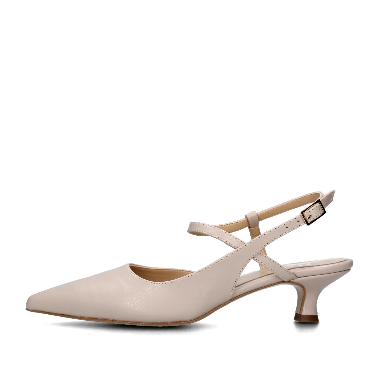 SLINGBACK CON CINTURINO REGOLABILE E SOLETTA IN PELLE DONNA BEIGE