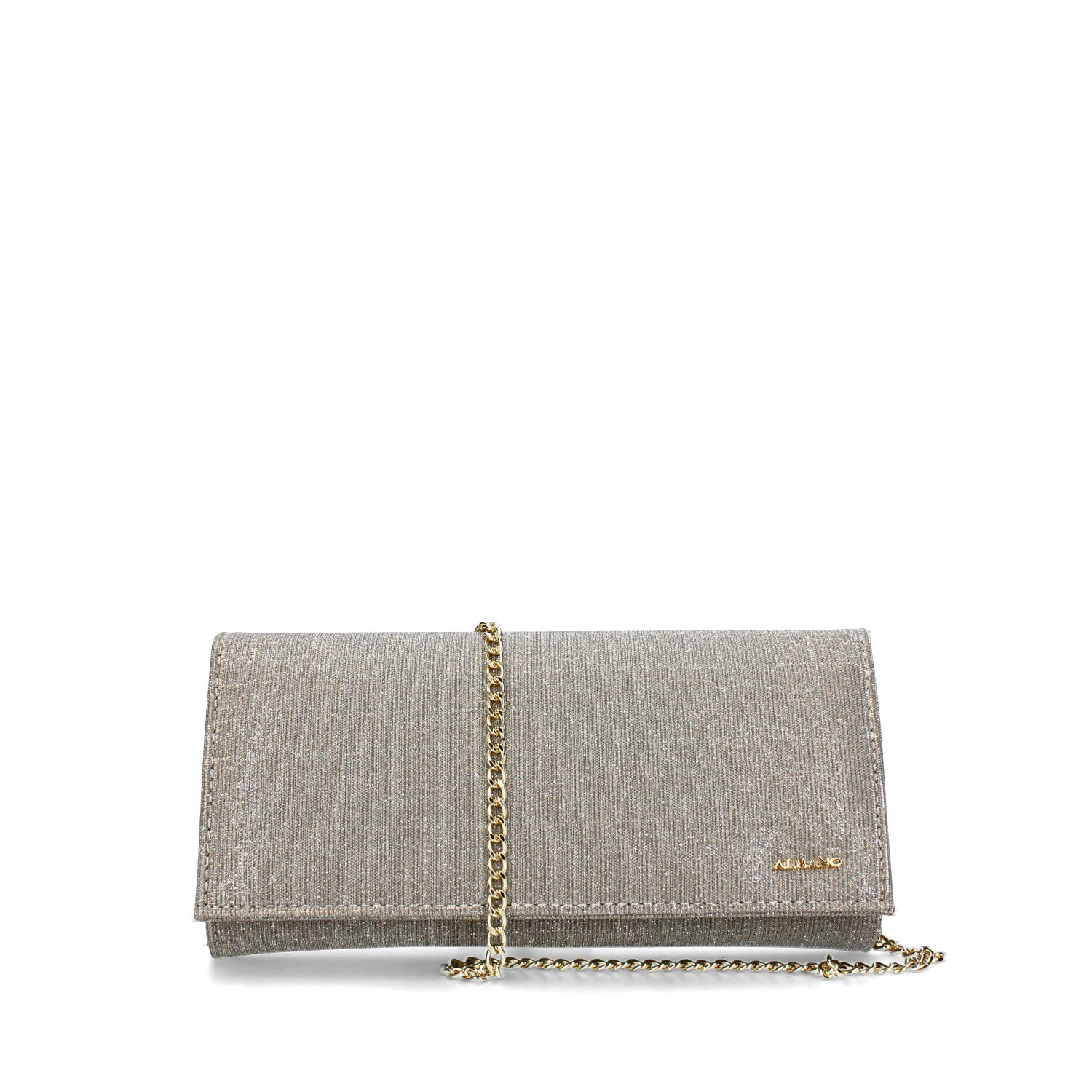 POCHETTE IN TESSUTO EFFETTO GLITTER DONNA BEIGE ORO