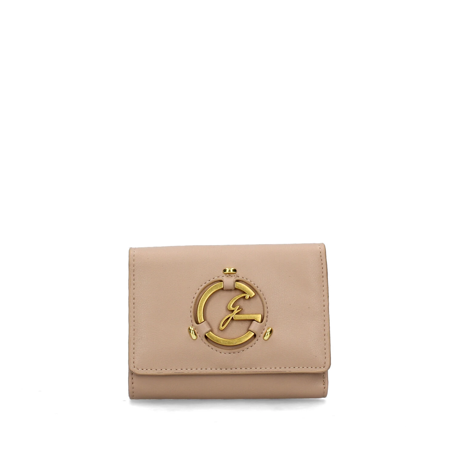 PORTAFOGLIO IMPACT CON LOGO DORATO DONNA BEIGE