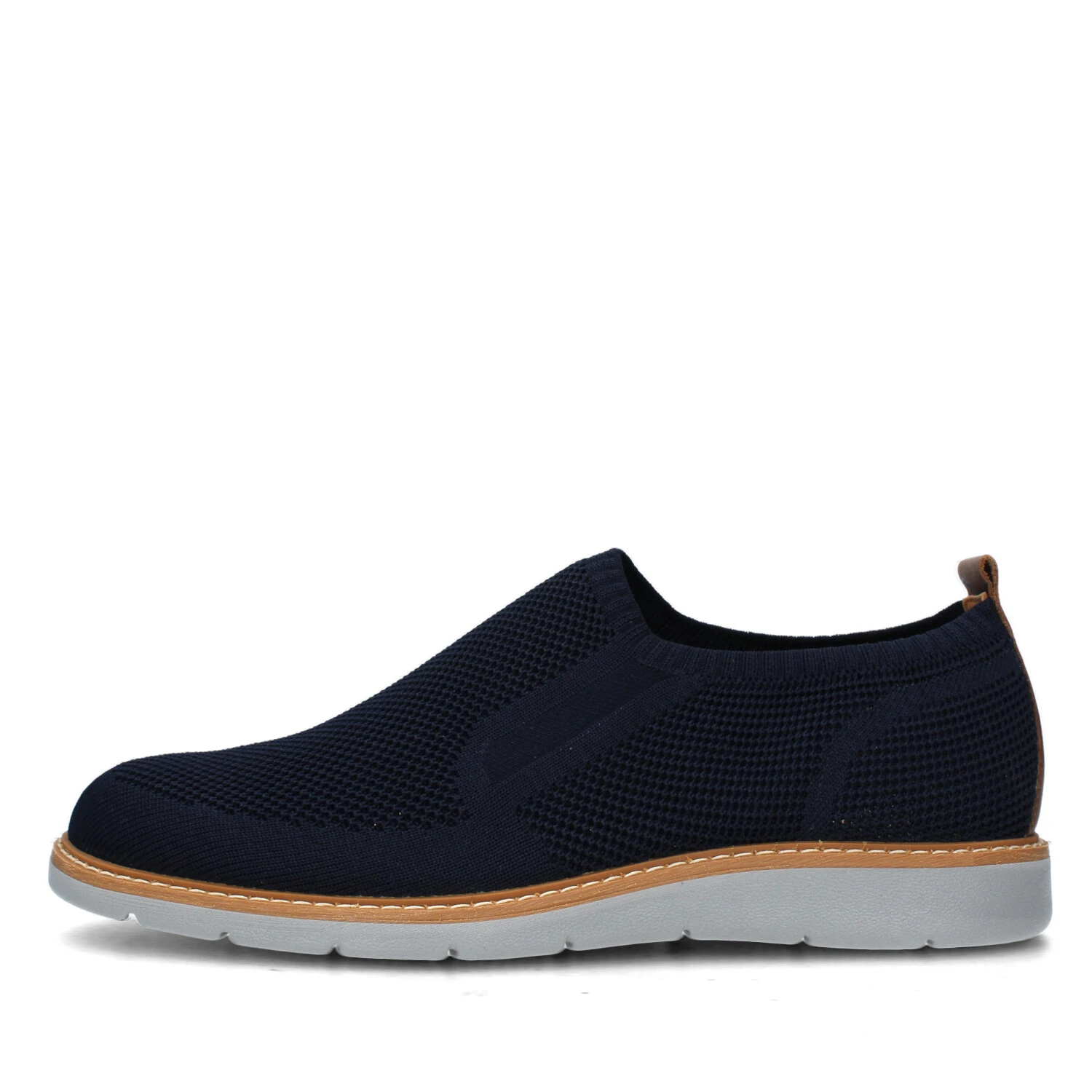 SNEAKERS SLIP ON IN MAGLIA CON IMPUNTURE UOMO BLU