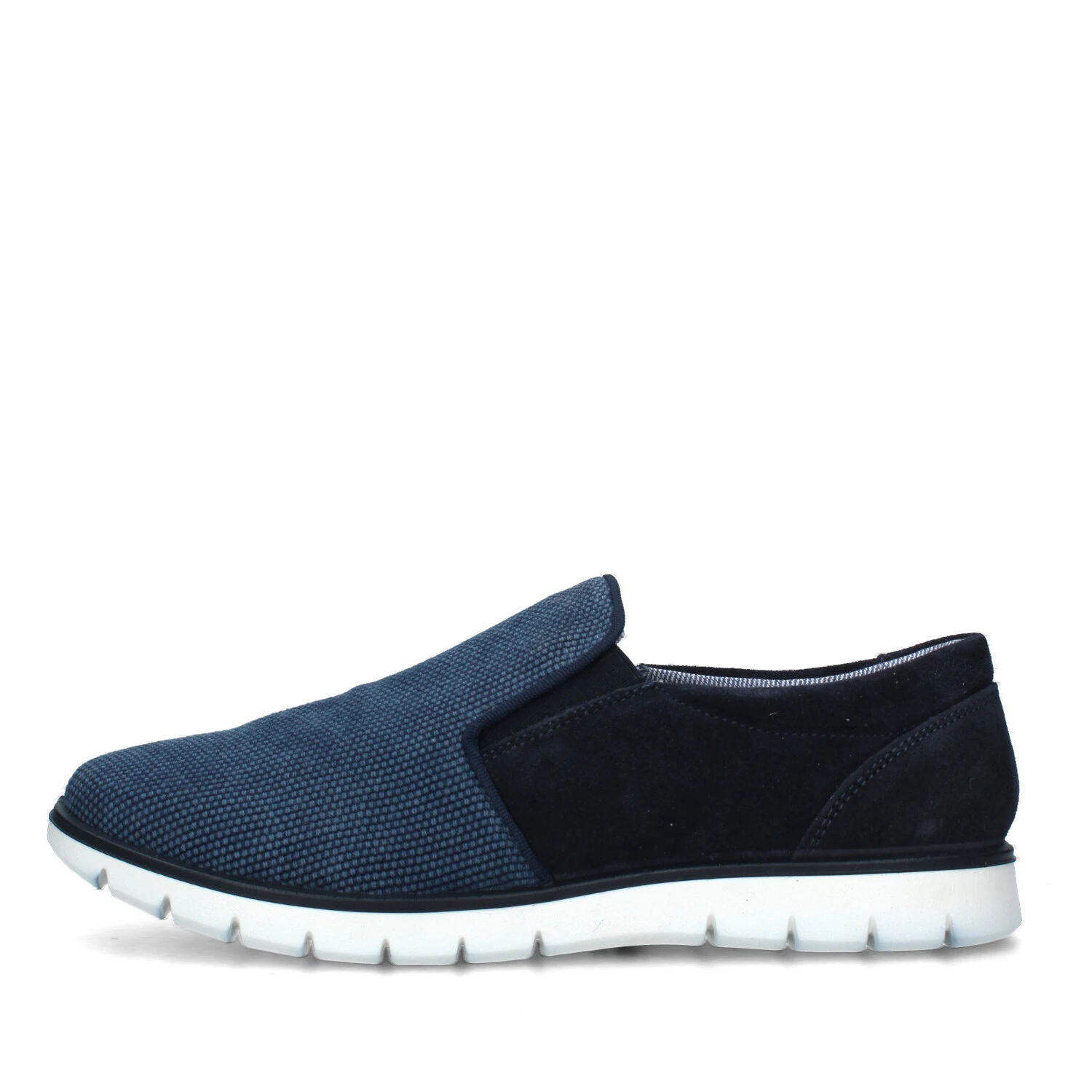 SNEAKERS SLIP ON CON TRAMA A RICAMI UOMO BLU