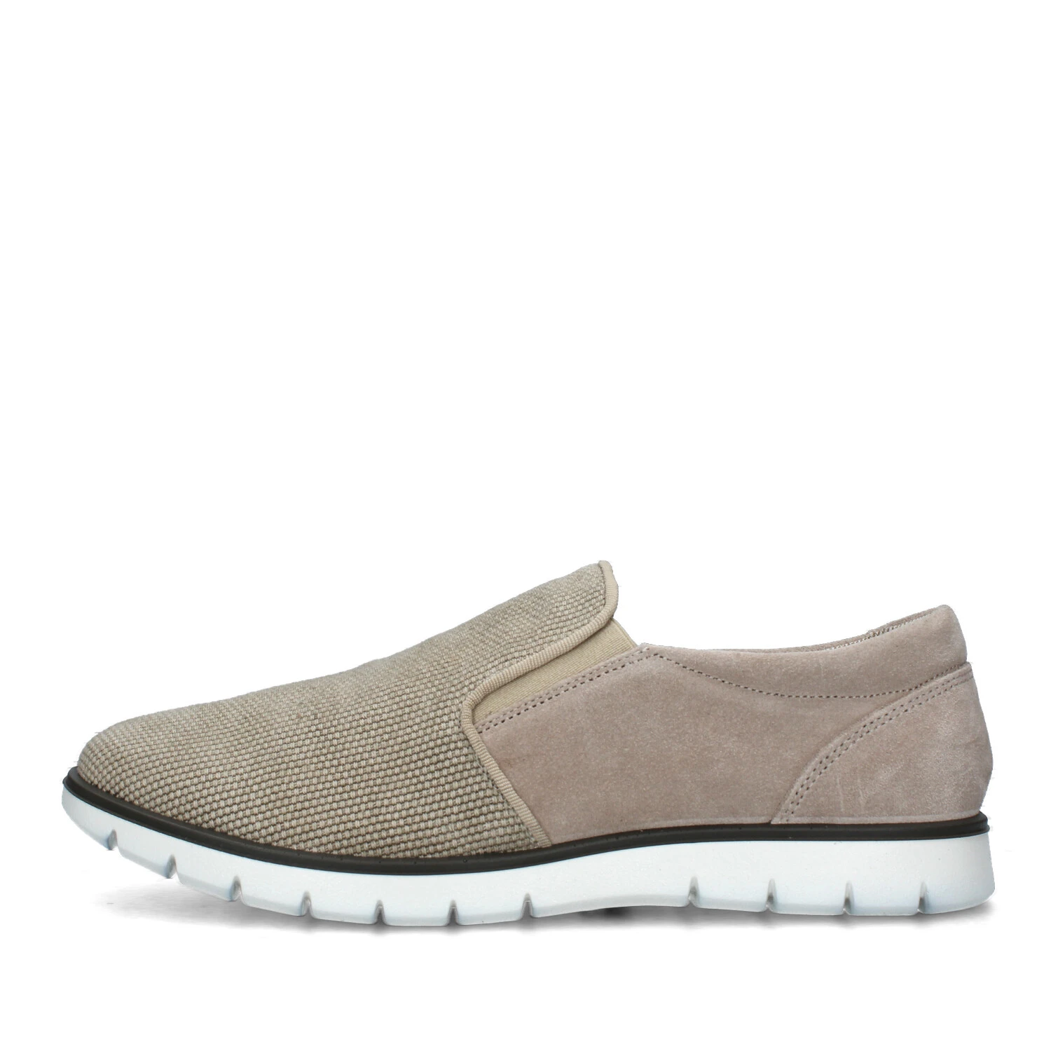 SNEAKERS SLIP ON CON TRAMA A RICAMI UOMO BEIGE