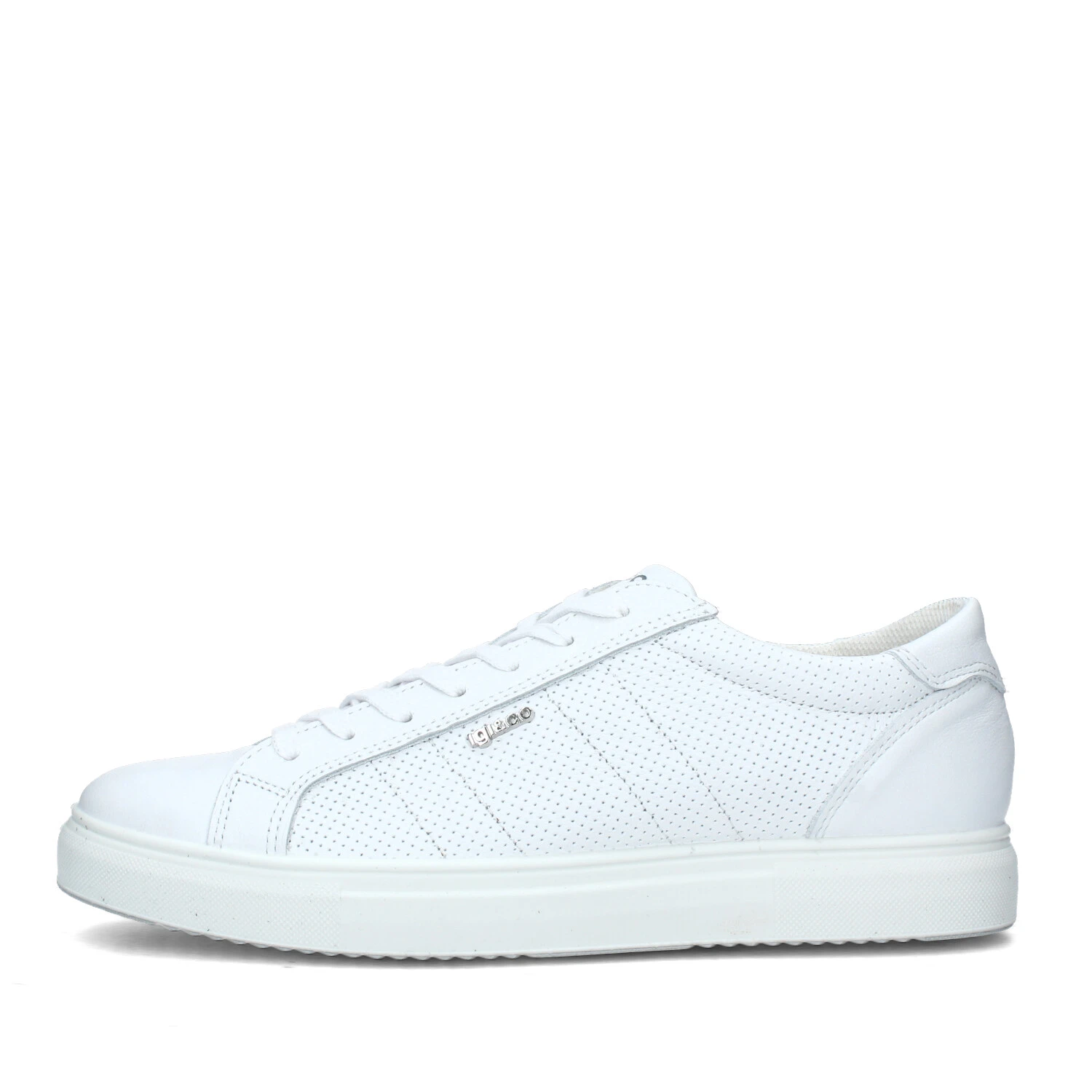 SNEAKERS BASSE CON LOGO ARGENTATO UOMO BIANCO