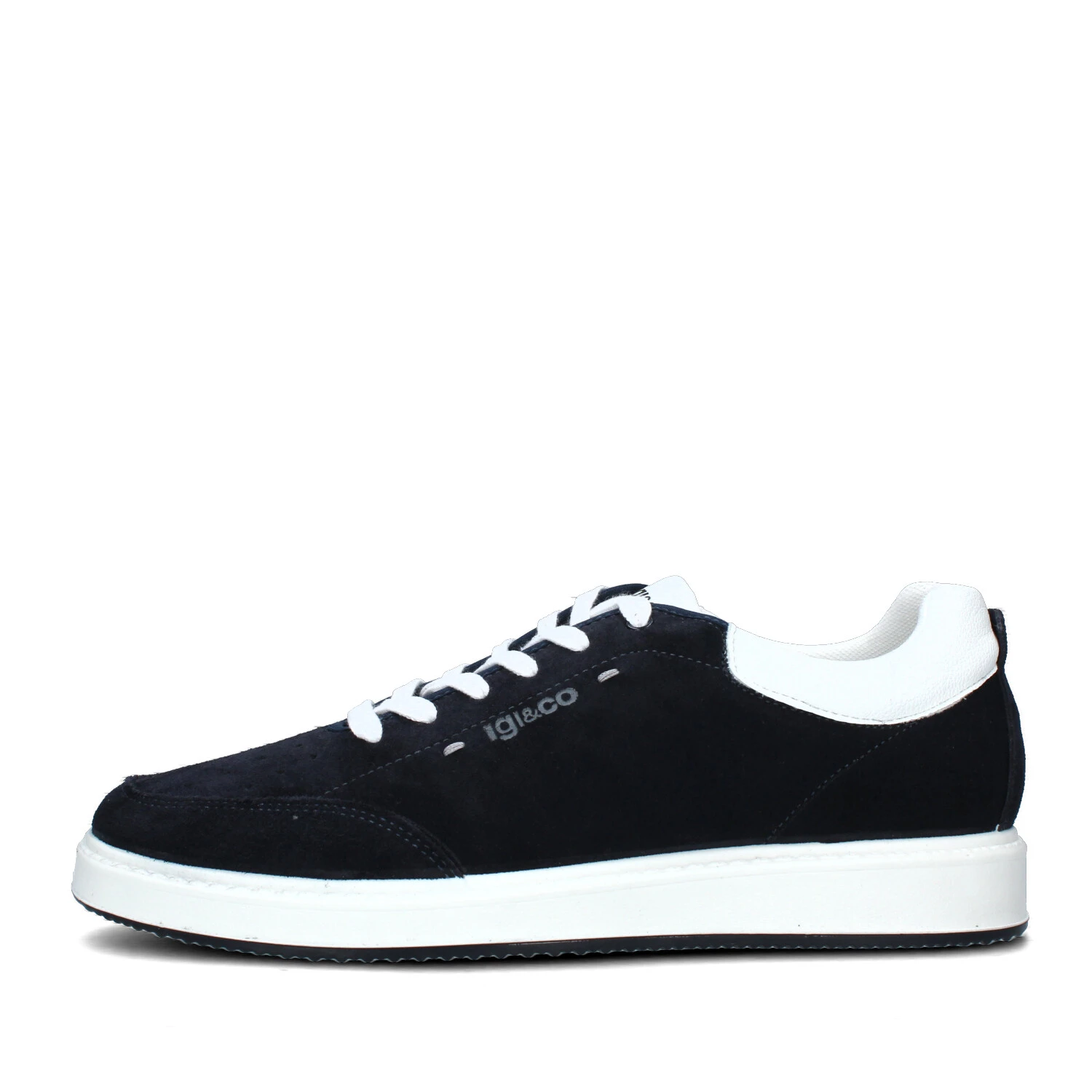 SNEAKERS BASSE SCAMOSCIATE CON LOGO LATERALE UOMO BLU