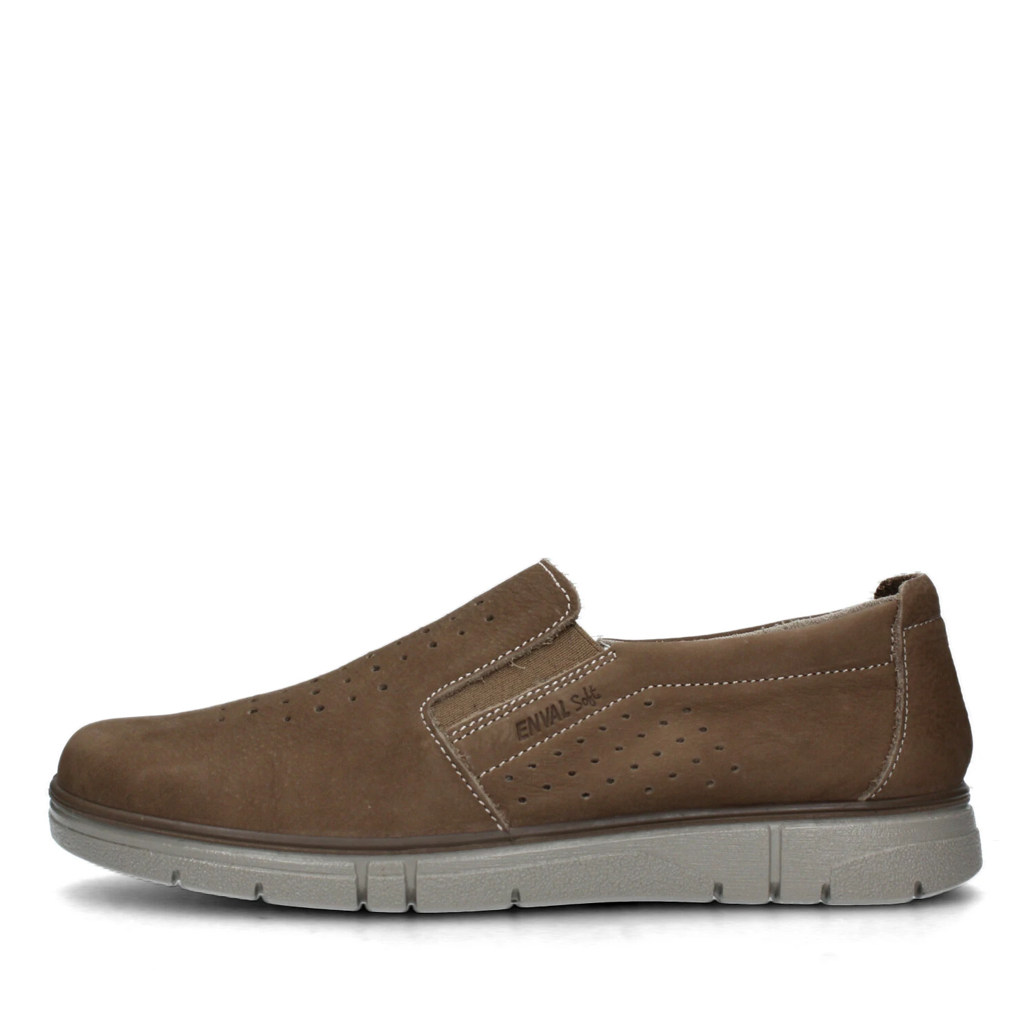 SNEAKERS SLIP ON TRAFORATE IN PELLE UOMO BEIGE