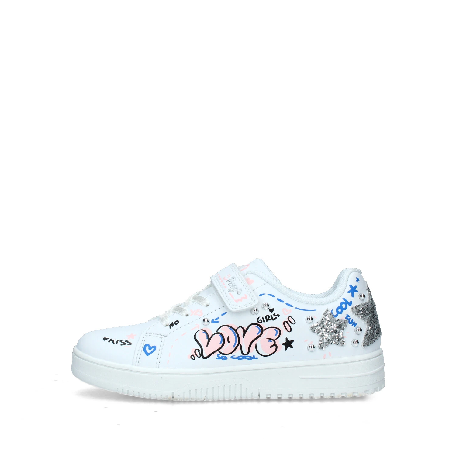 SNEAKERS BASSE B&G PLAYER CON DISEGNI COLORATI BAMBINA BIANCO