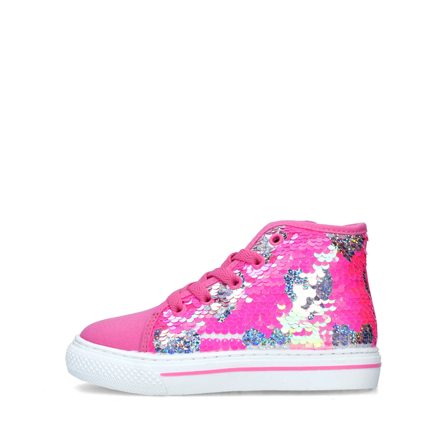 SNEAKERS ALTE IVY CON PAILLETTES BICOLORE BAMBINA FUCSIA ARGENTO